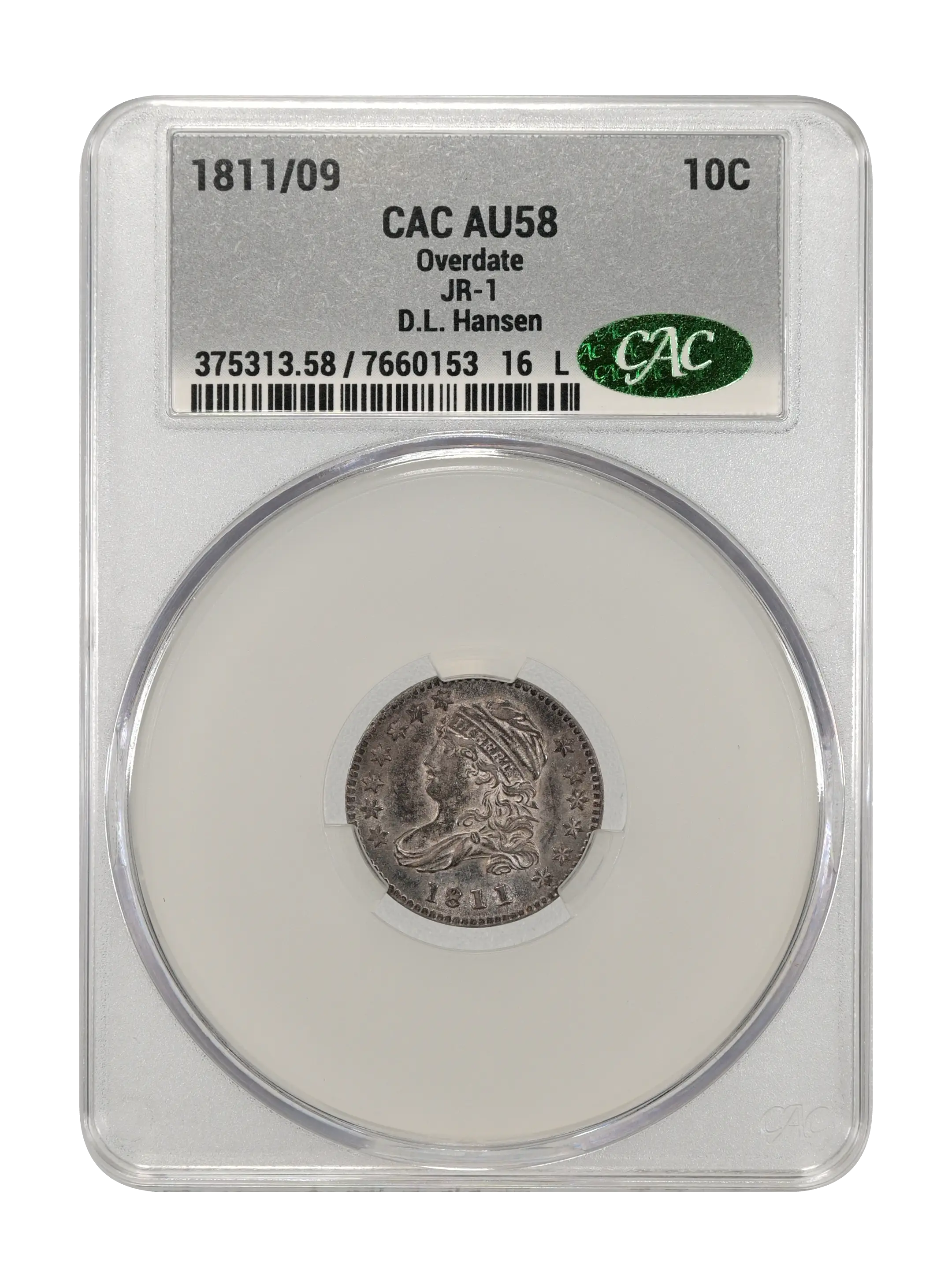1811/09 10c Overdate, JR-1 MS thumbnail 10