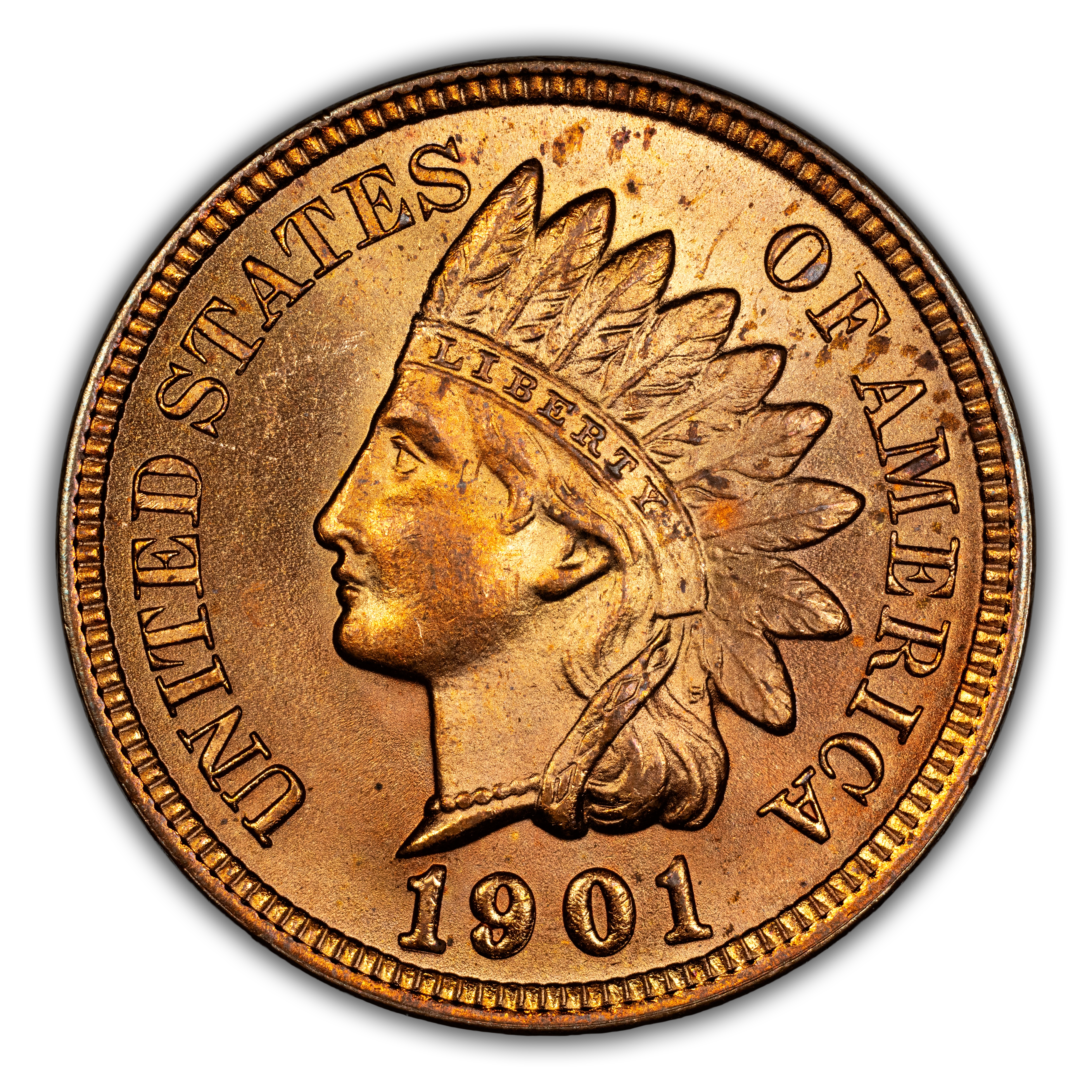1901 1c Repunched Date, FS-301, S-19 MS RD thumbnail 2
