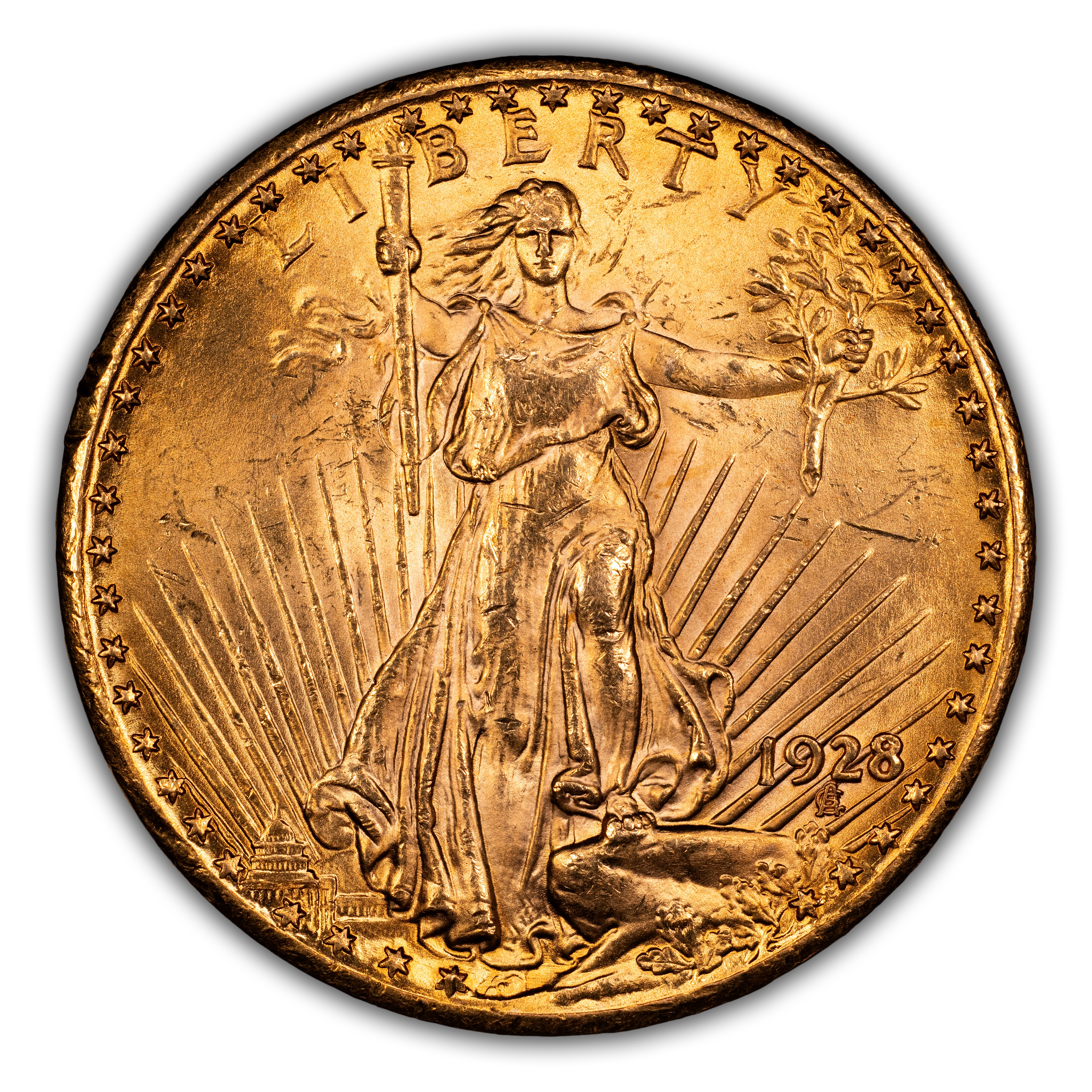 1928 $20  Doubled Die Obverse, FS-101 MS thumbnail 3