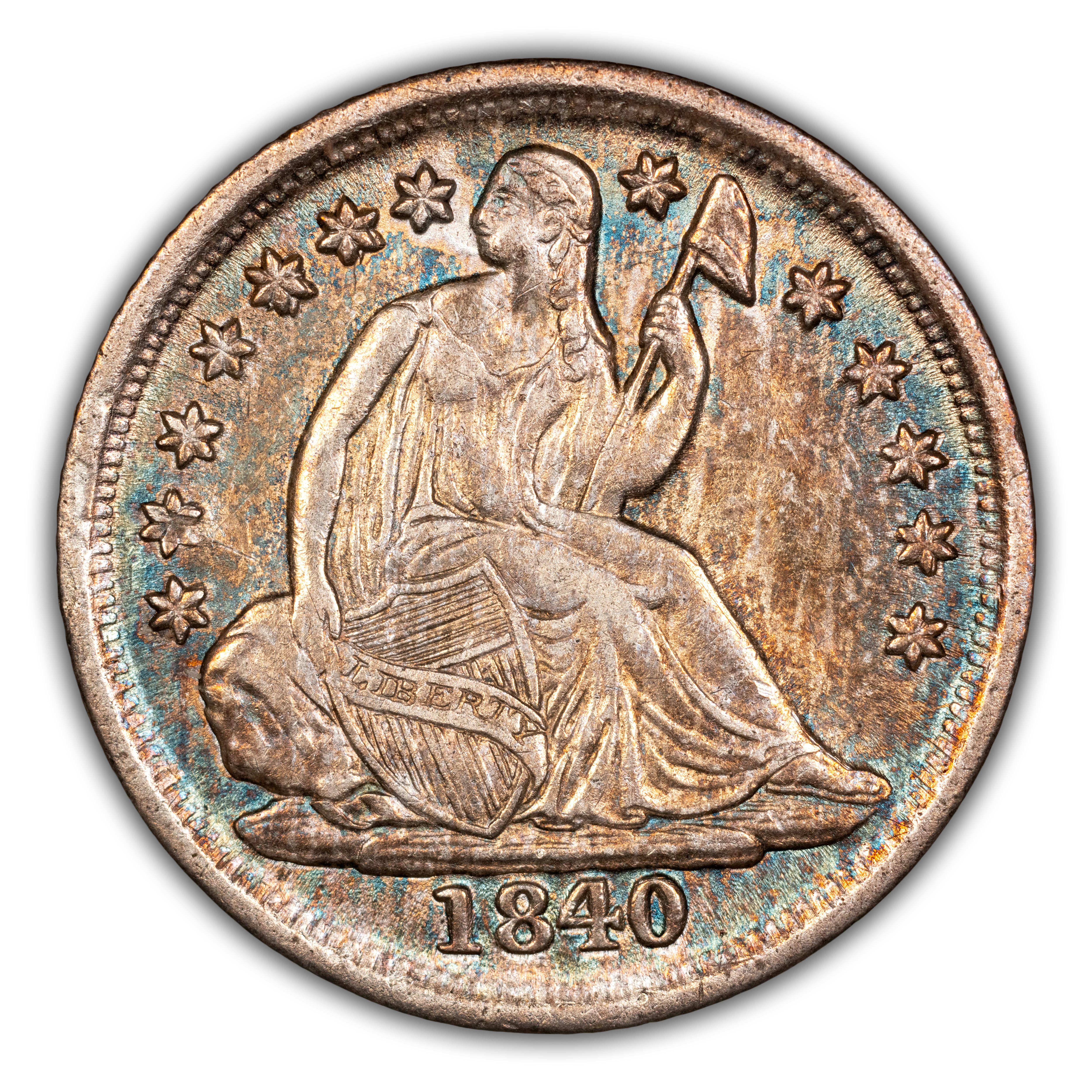 1840-O H10c No Drapery, Huge O, FS-501 MS thumbnail 2