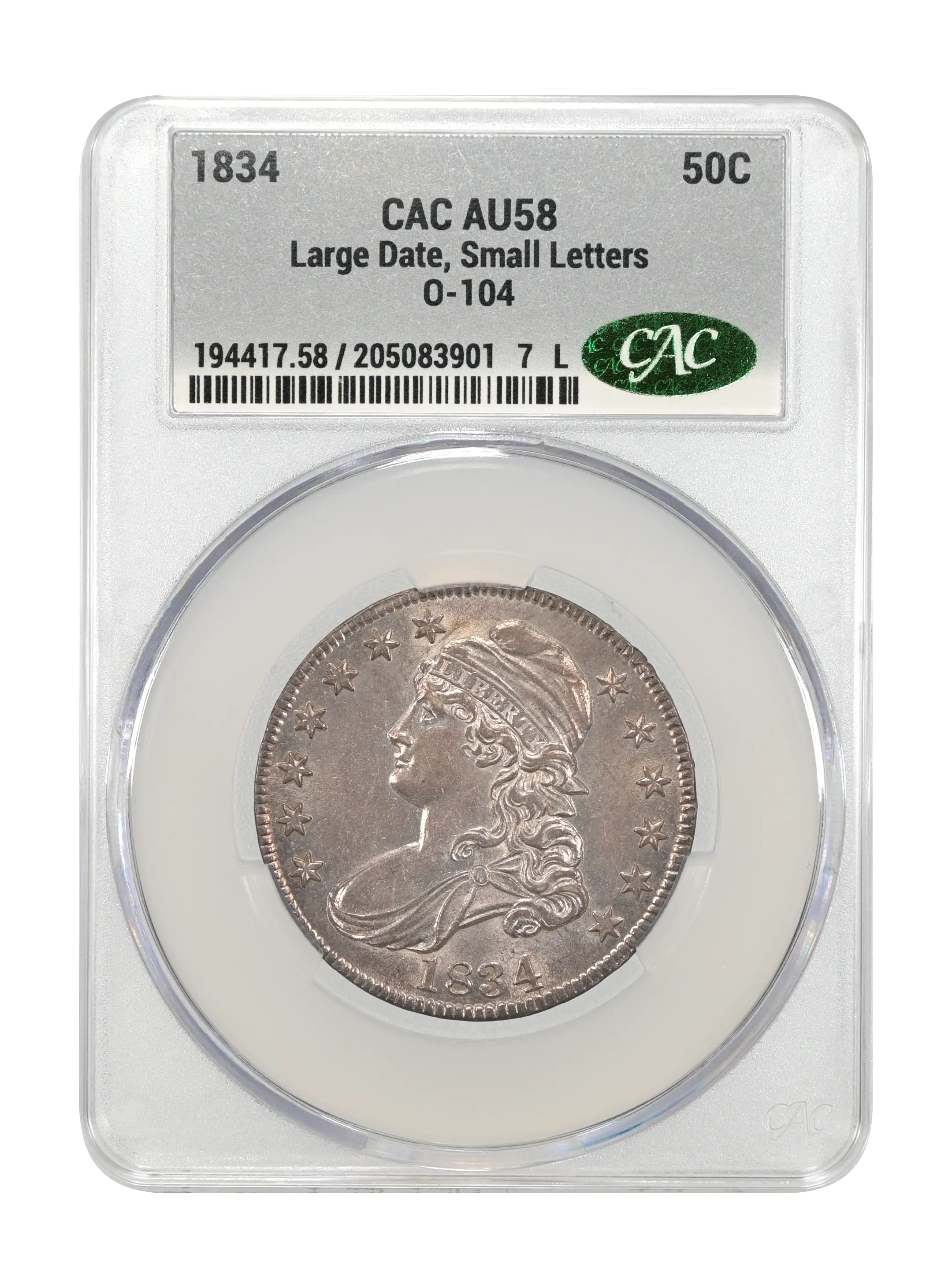 1834 50c Large Date, Small Letters, O-104 MS thumbnail 11