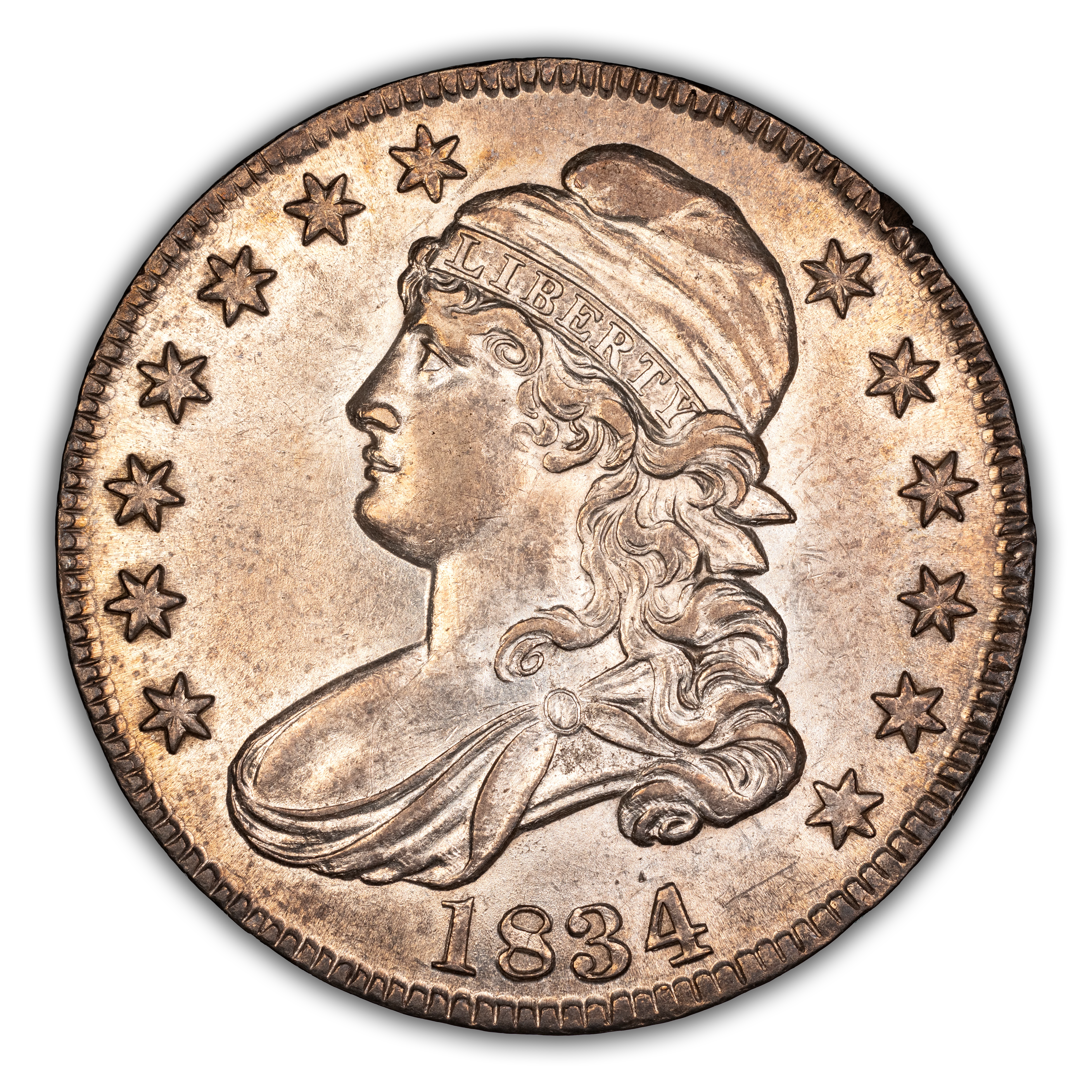 1834 50c Large Date, Small Letters, O-104 MS thumbnail 2