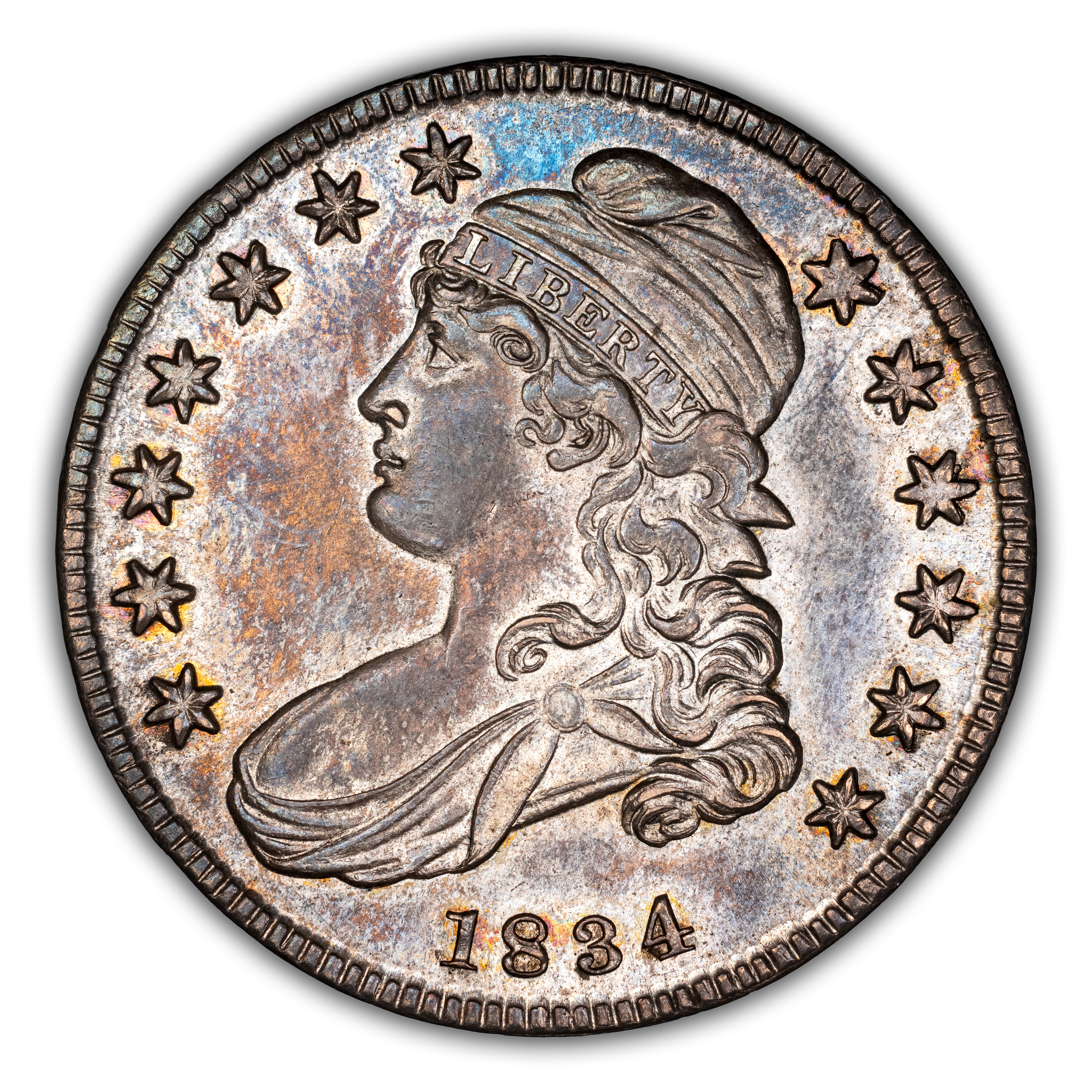 1834 50c Small Date, Small Letters, O-109 MS thumbnail 2