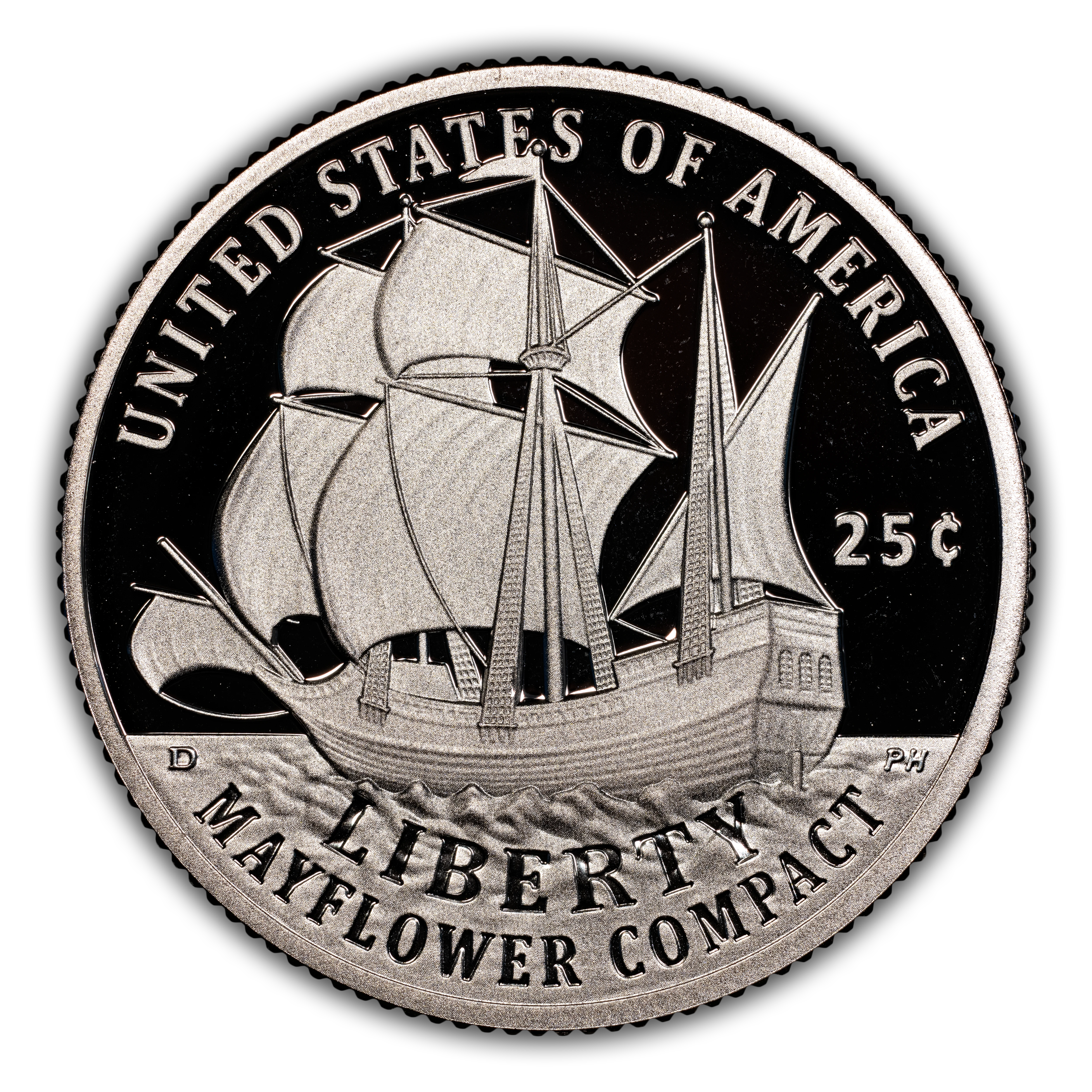 1776~2026-S 25c Mayflower Compact, Silver PR DCAM thumbnail 16