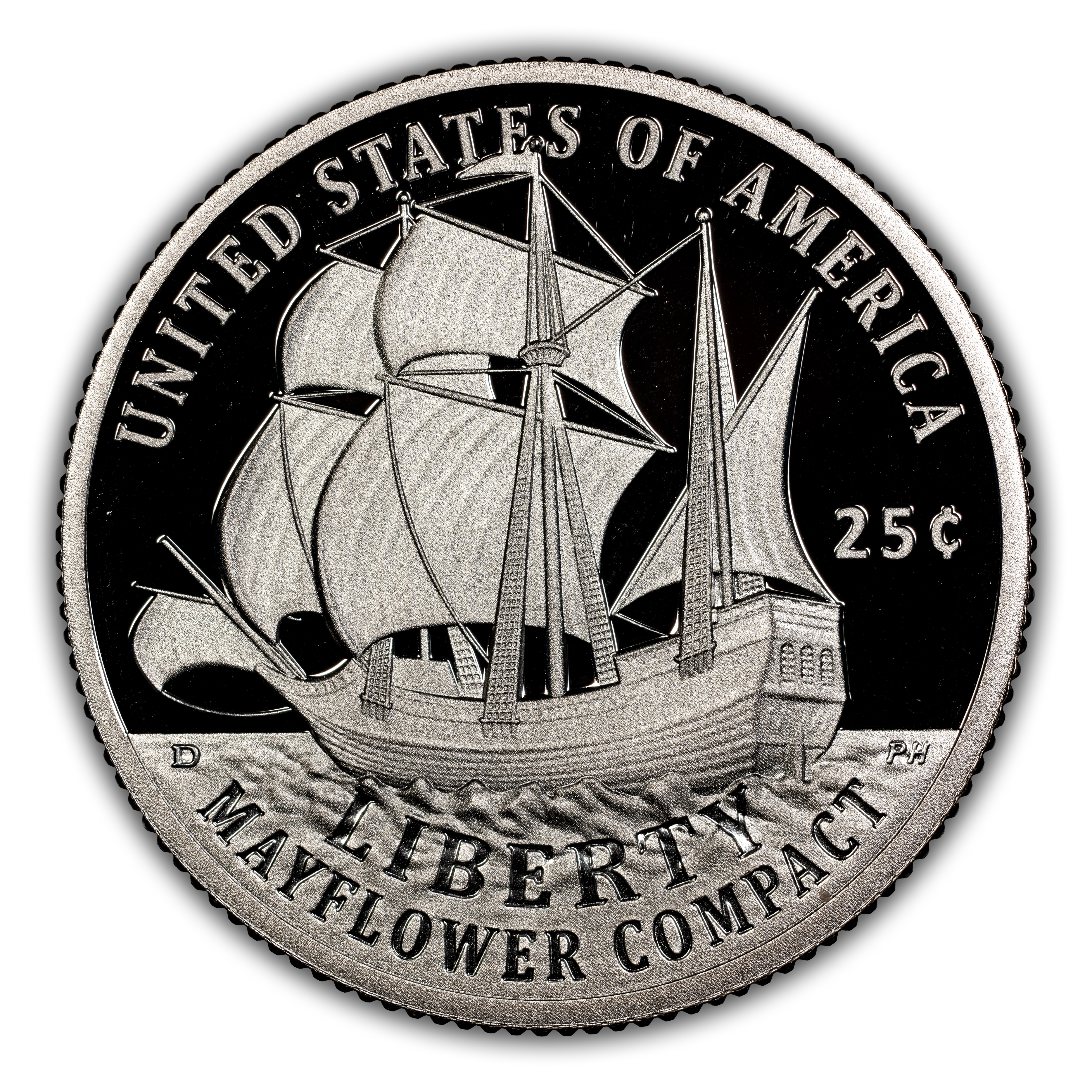 1776~2026-S 25c Mayflower Compact, Silver PR DCAM thumbnail 17