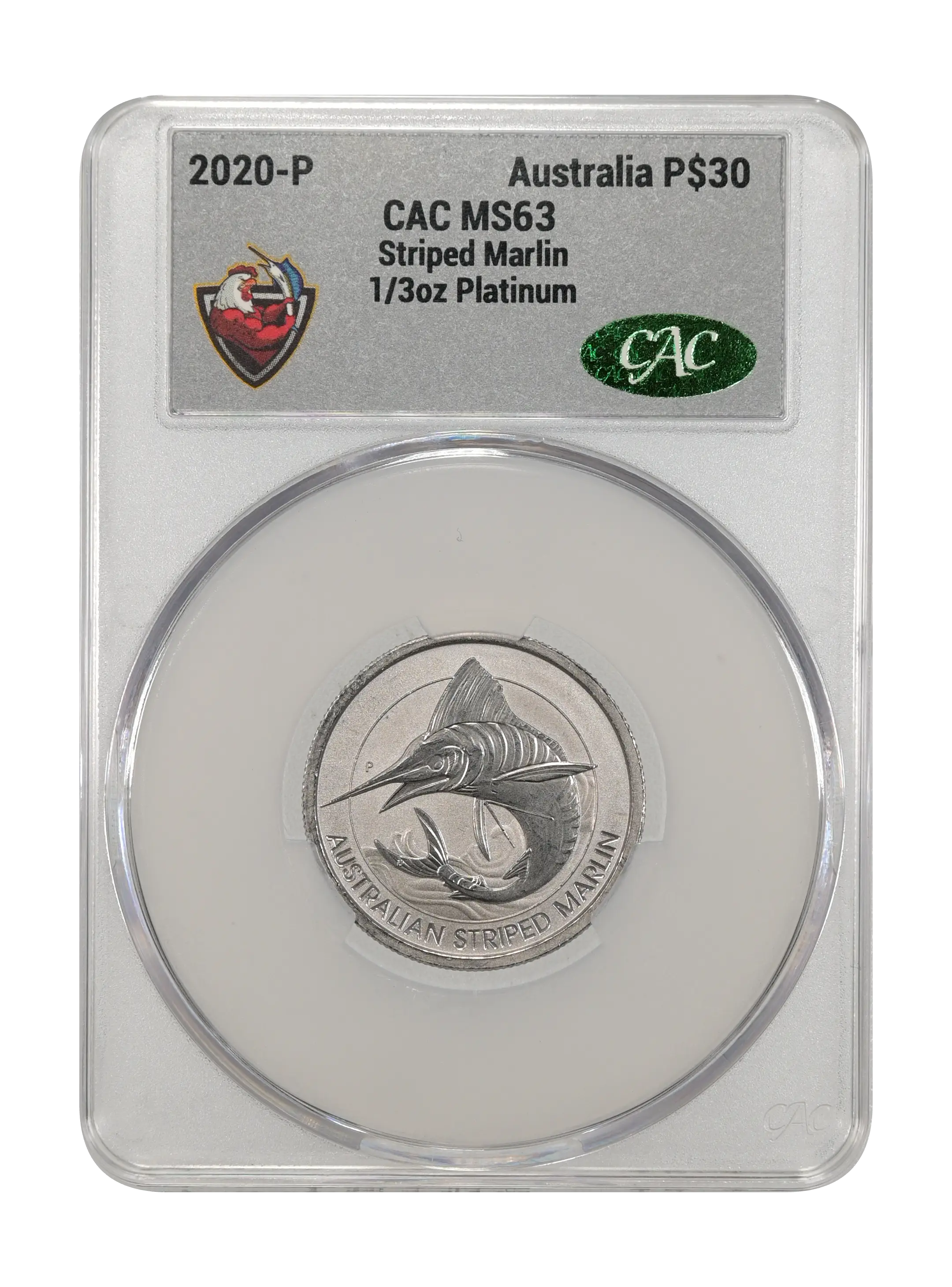 2020-P P$30 1/3oz Platinum, Striped Marlin MS thumbnail 5