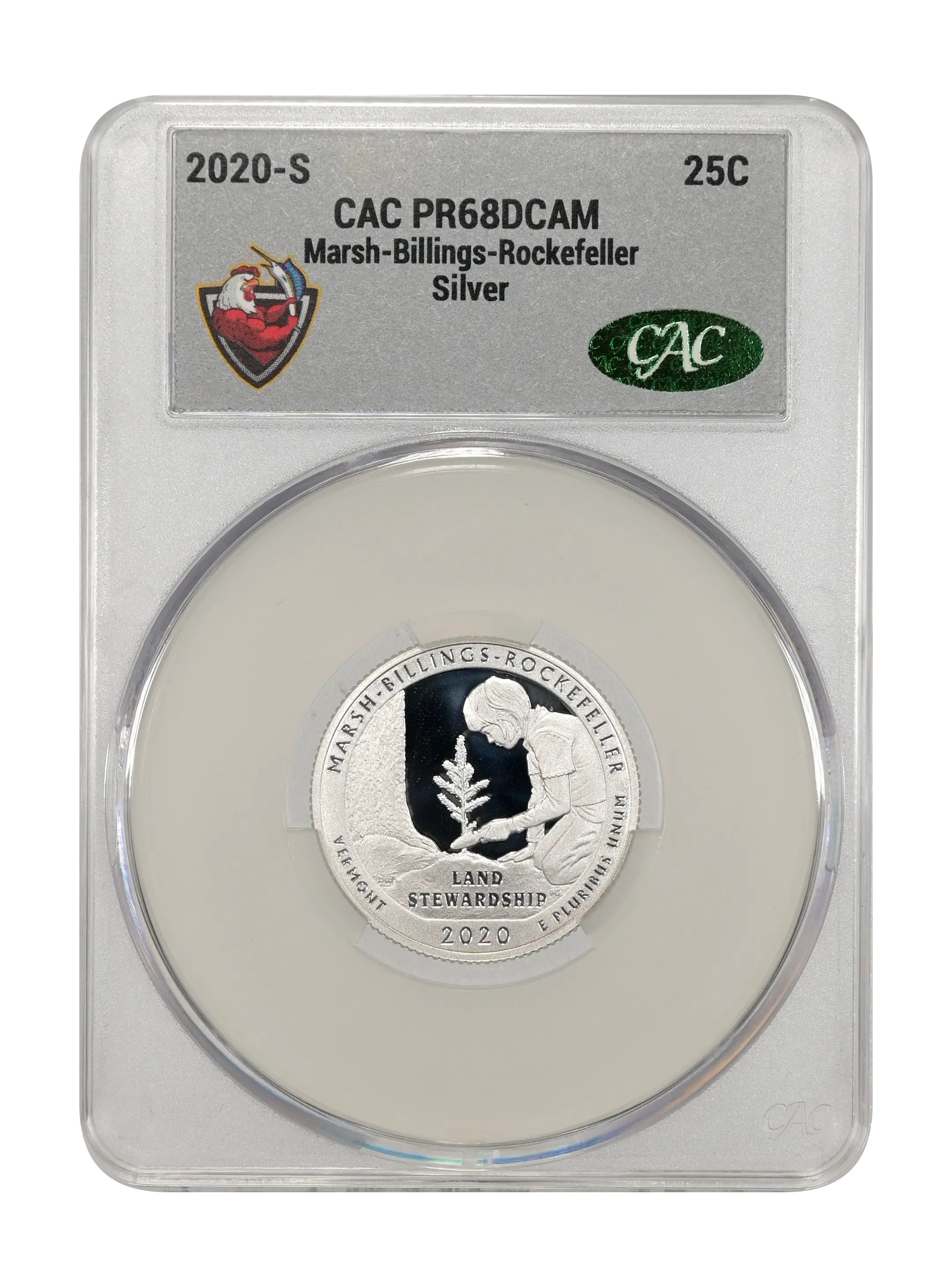 2020-S 25c Marsh-Billings-Rockefeller, Silver PR DCAM thumbnail 4