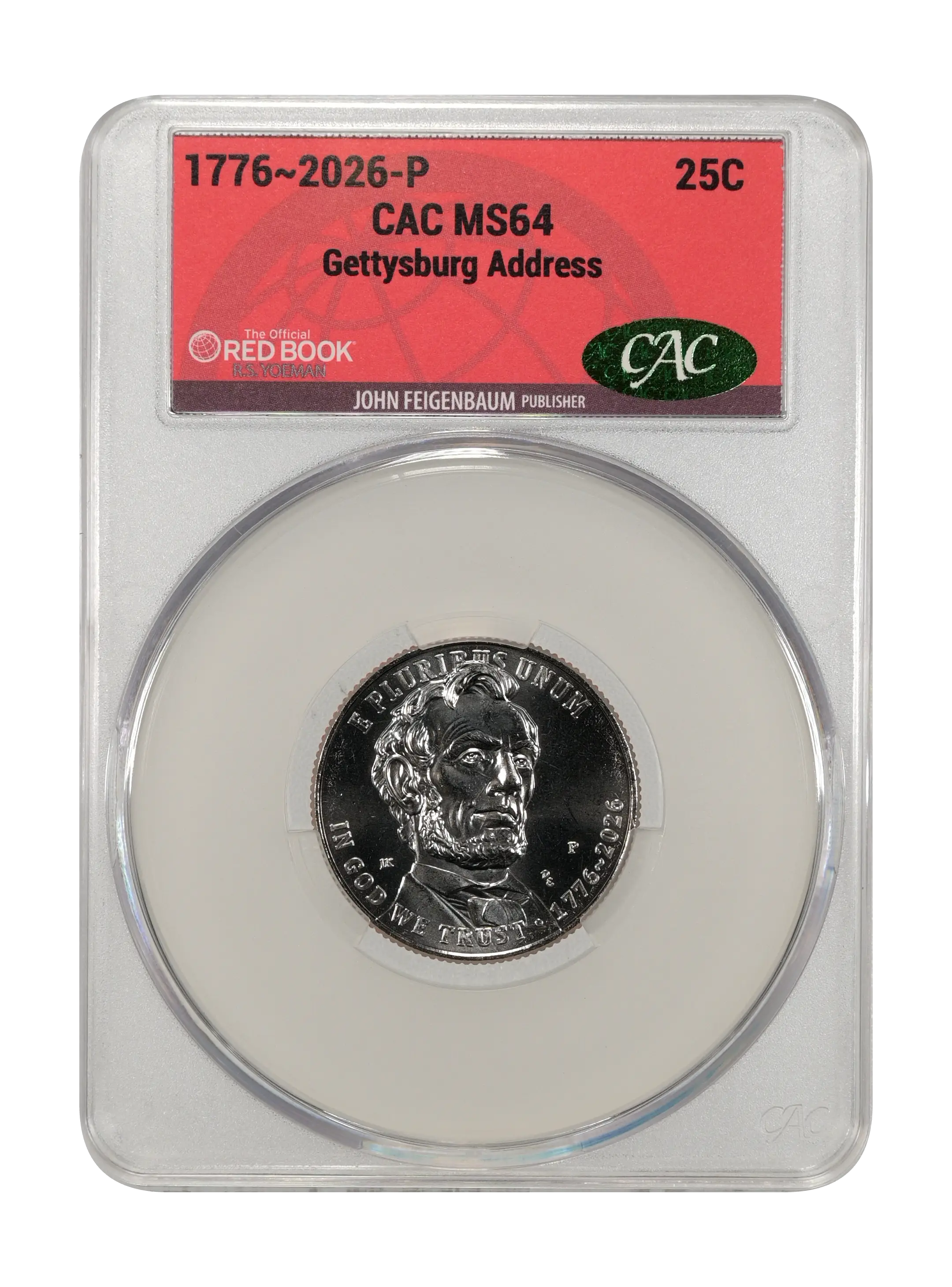 1776~2026-P 25c Gettysburg Address MS thumbnail 8