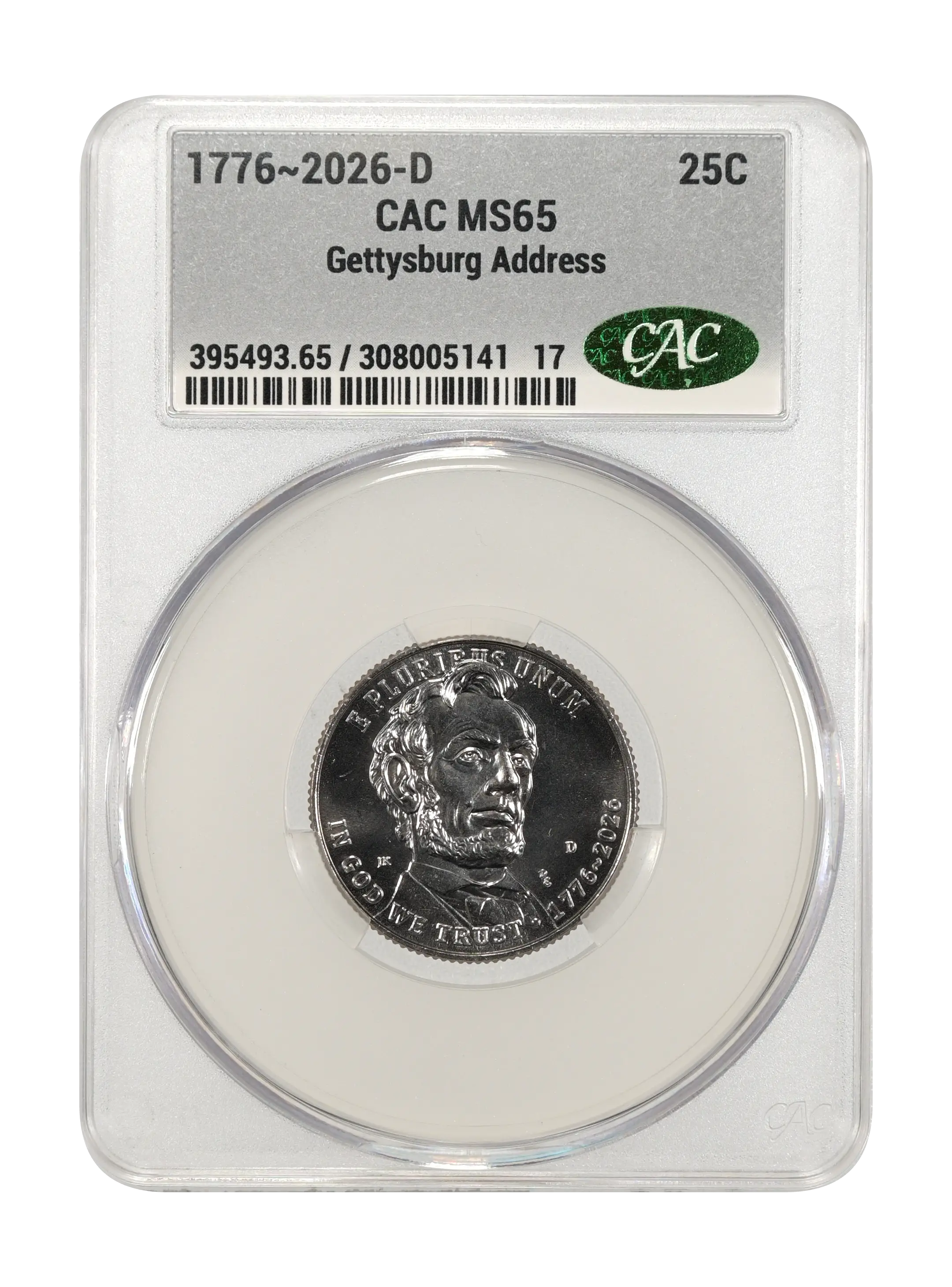 1776~2026-D 25c Gettysburg Address MS thumbnail 4