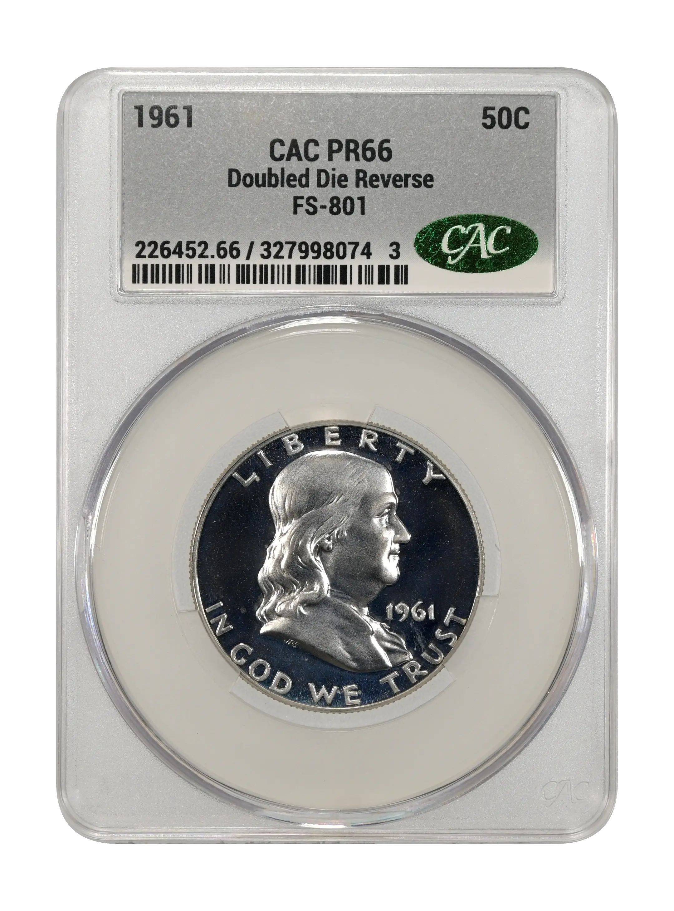 1961 50c Doubled Die Reverse, FS-801 PR thumbnail 15