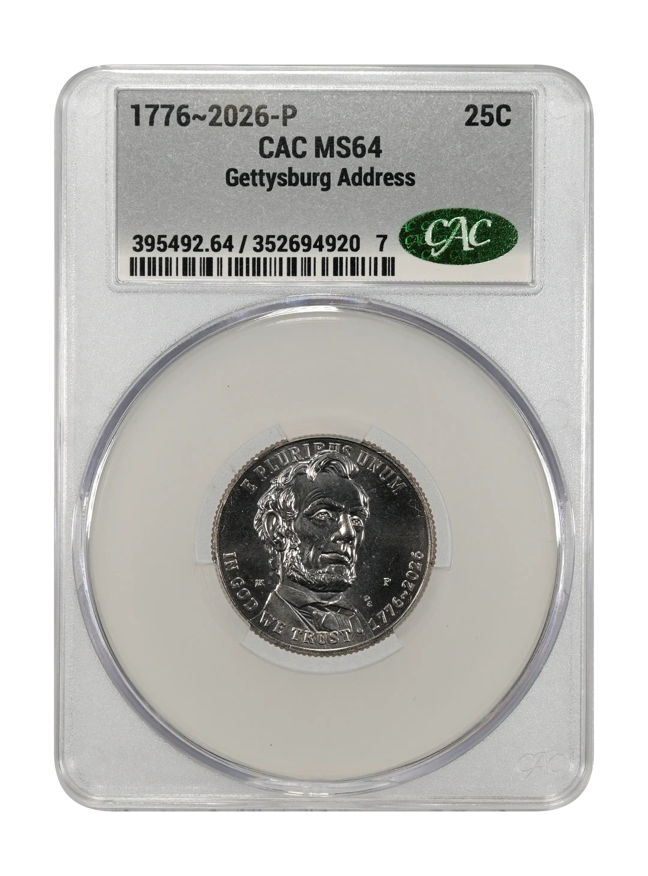 1776~2026-P 25c Gettysburg Address MS thumbnail 10