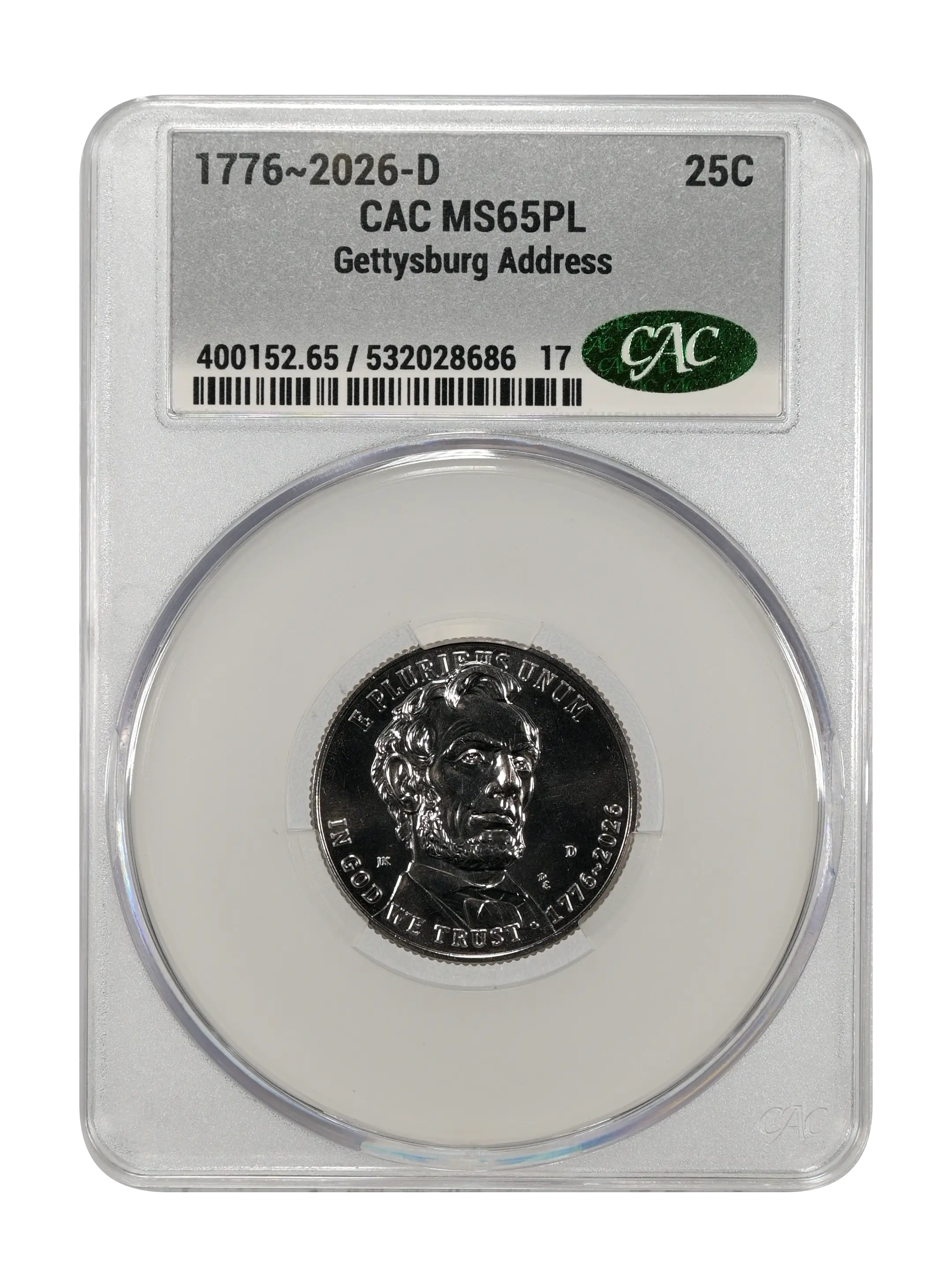 1776~2026-D 25c Gettysburg Address MS PL thumbnail 4