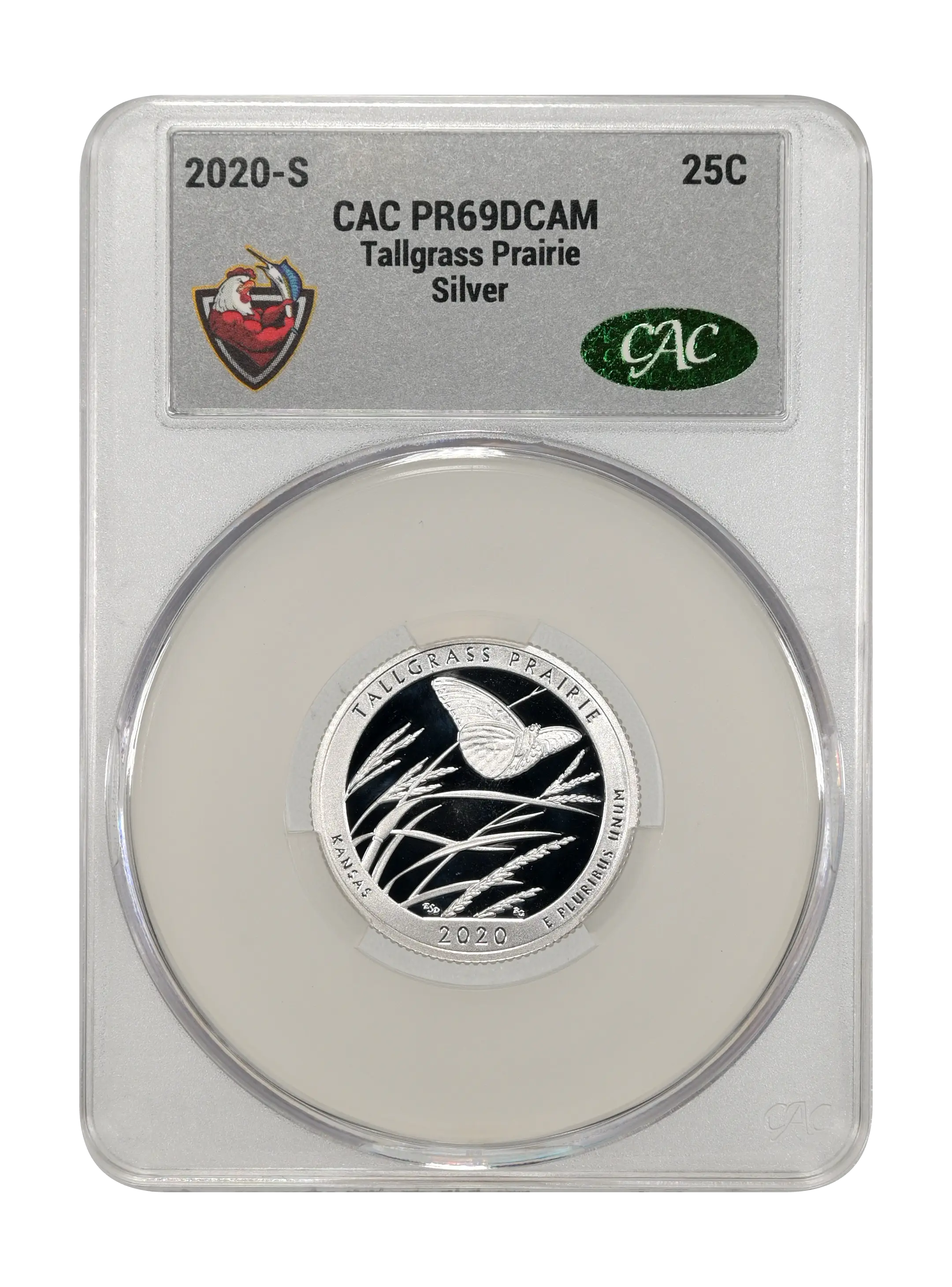 2020-S 25c Tallgrass Prairie, Silver PR DCAM thumbnail 4