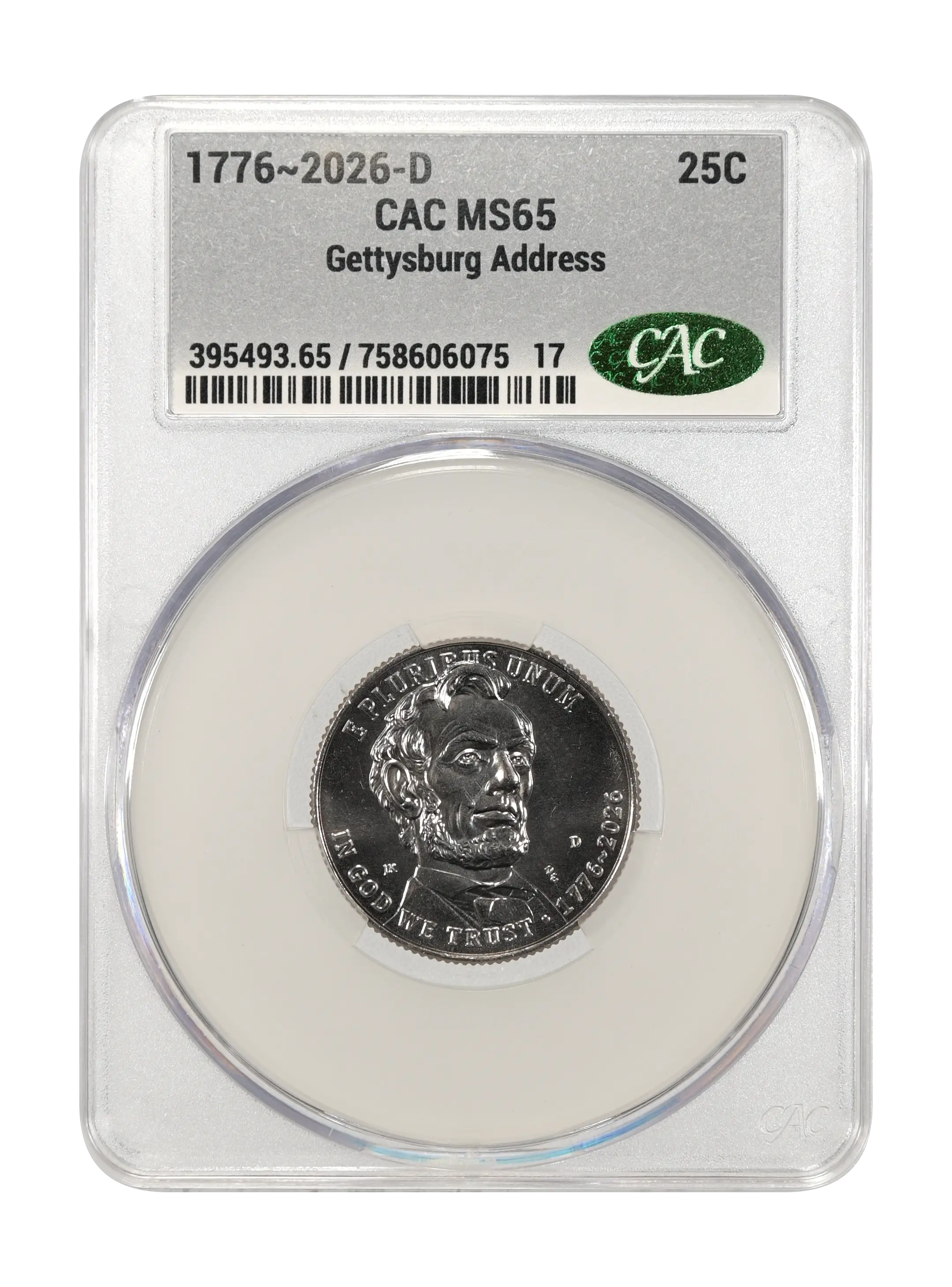 1776~2026-D 25c Gettysburg Address MS thumbnail 6