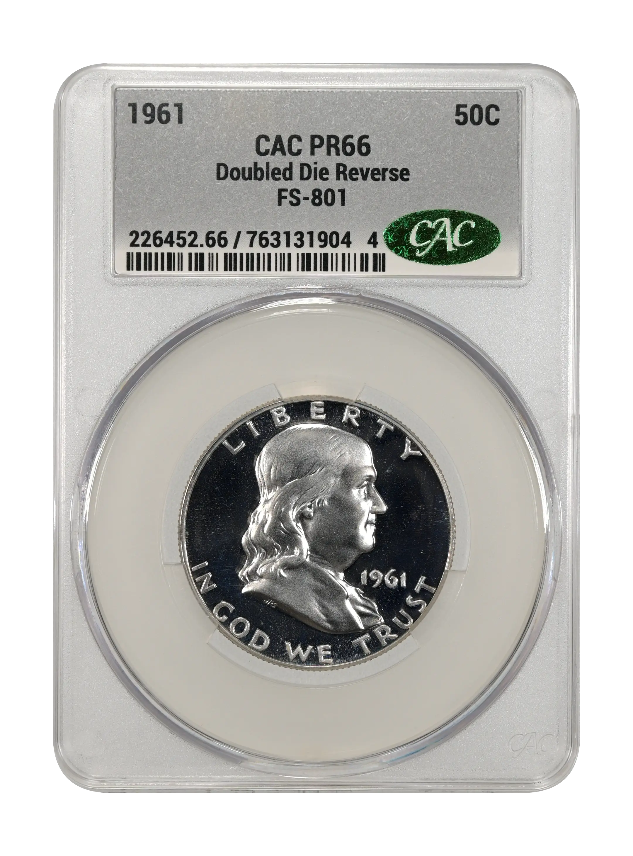 1961 50c Doubled Die Reverse, FS-801 PR thumbnail 16