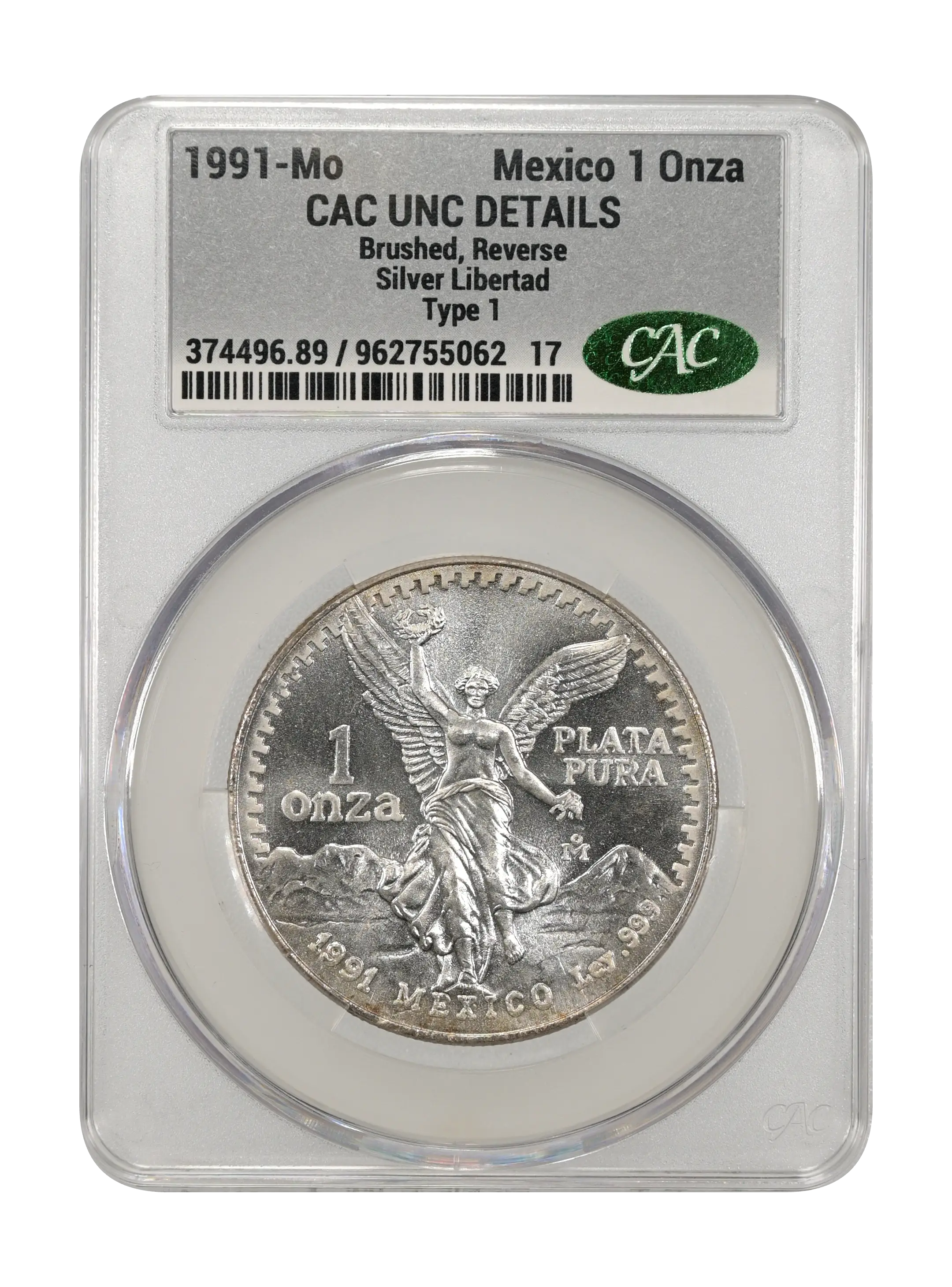 1991-Mo 1 Onza Libertad, Silver, Type 1 MS (KM-494.2) MS67 thumbnail 23