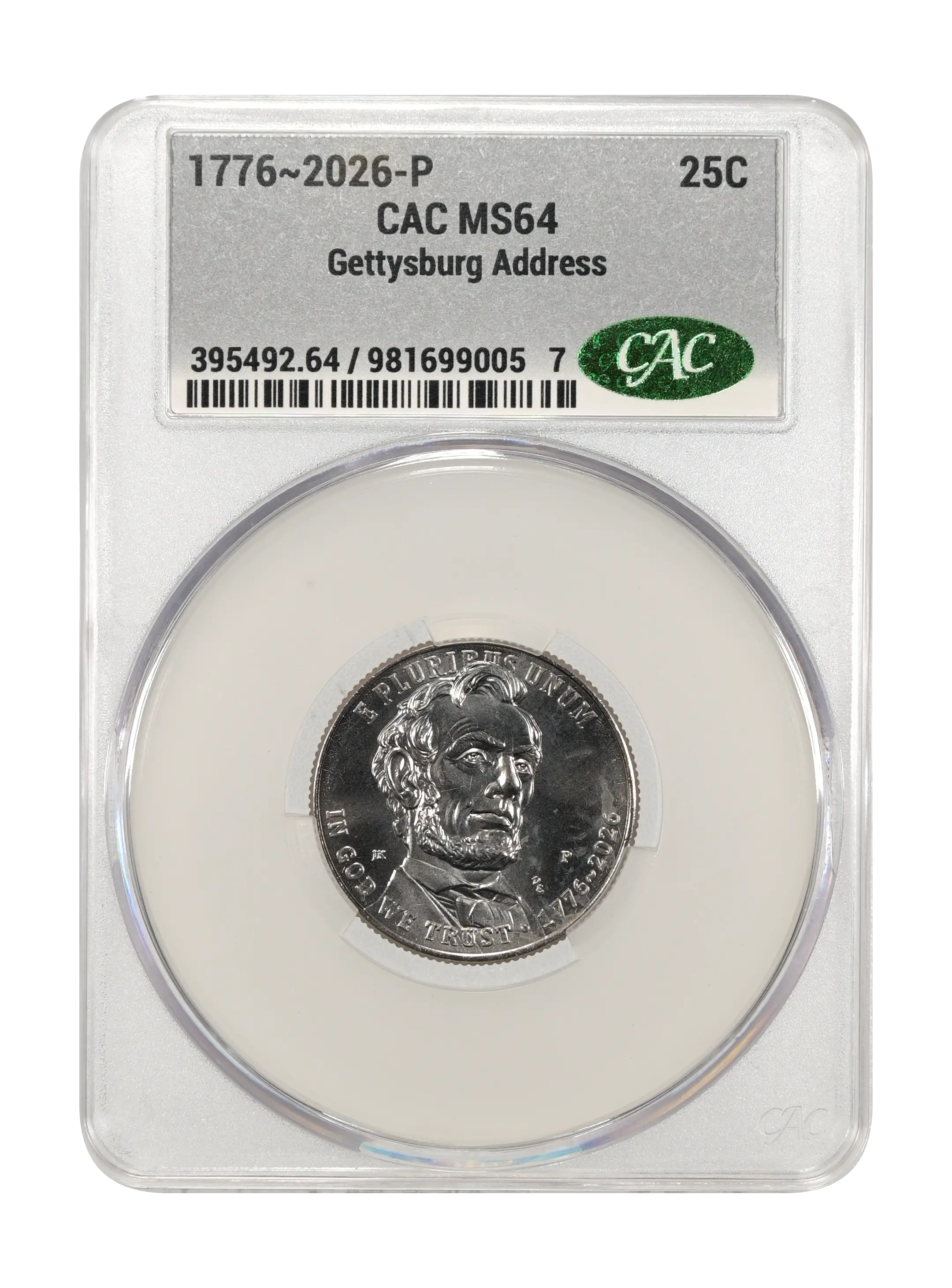 1776~2026-P 25c Gettysburg Address MS thumbnail 12