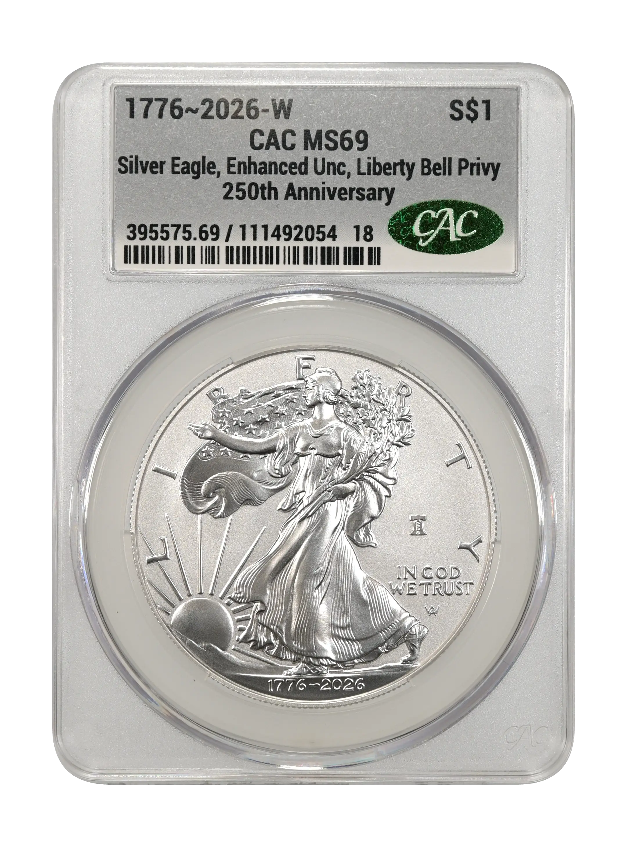 1776~2026-W $1  Silver Eagle, Enhanced Unc, Liberty Bell Privy, 250th Anniversary MS thumbnail 19