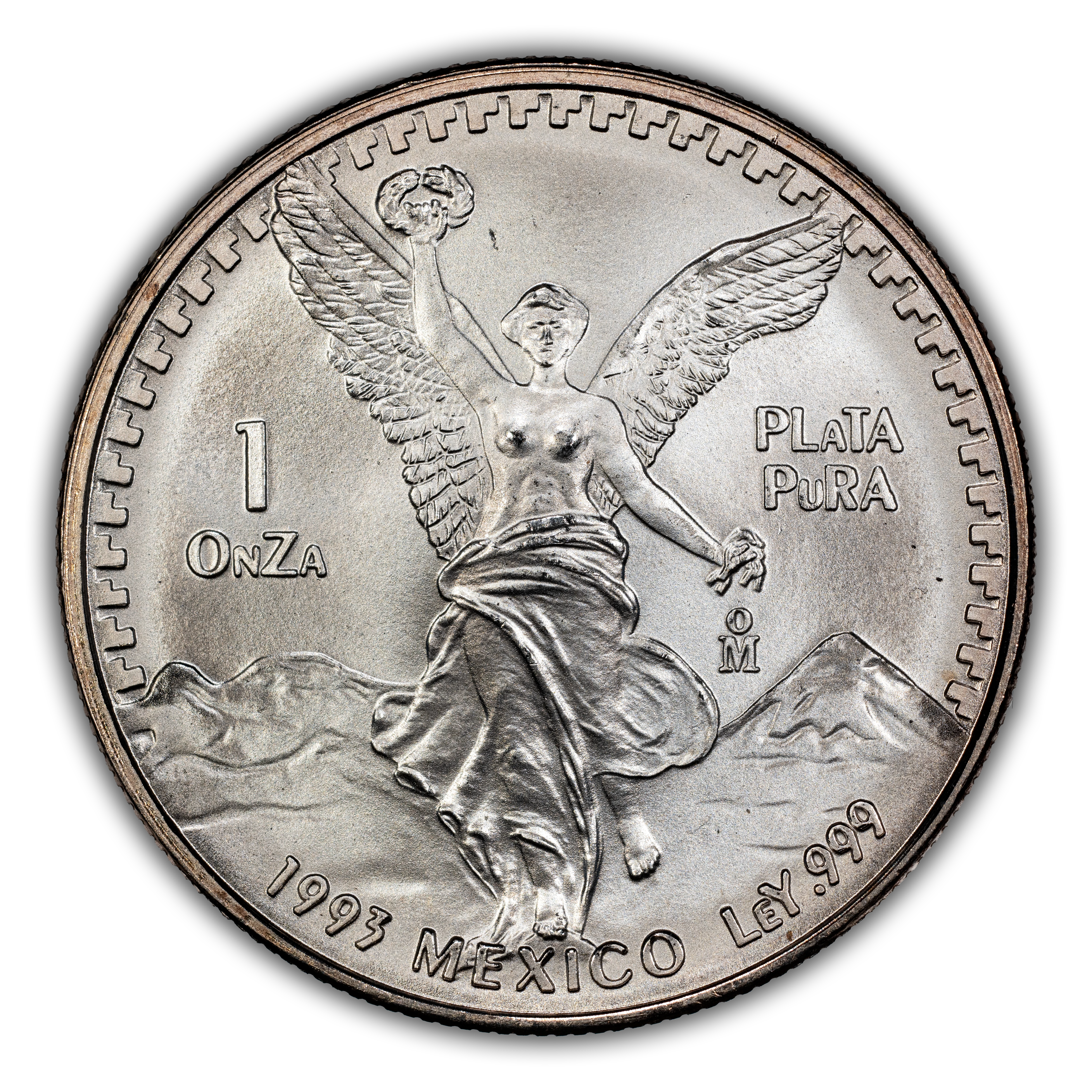 1993-Mo 1 Onza Libertad, Silver MS (KM-494.3) thumbnail 3