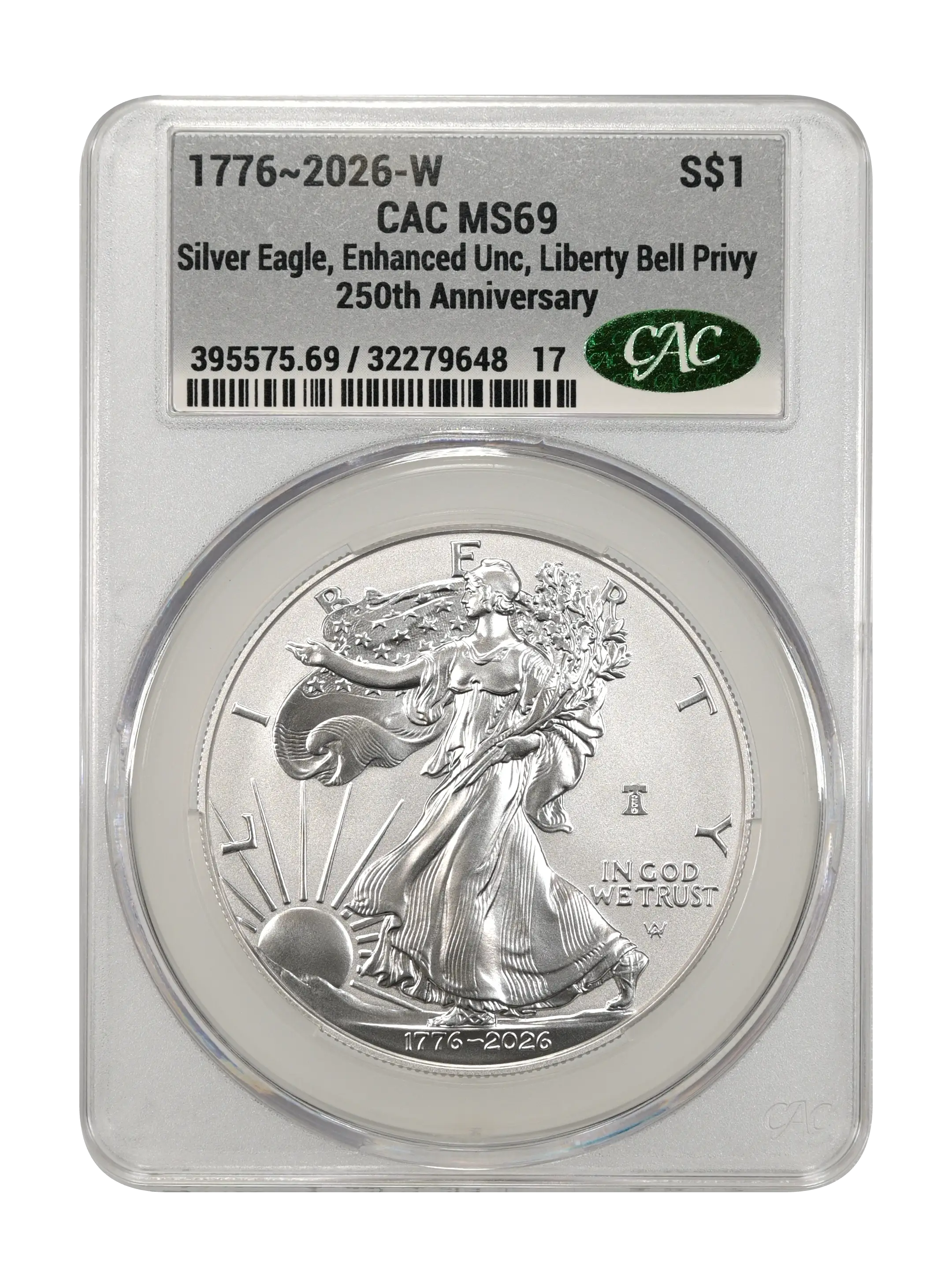 1776~2026-W $1  Silver Eagle, Enhanced Unc, Liberty Bell Privy, 250th Anniversary MS thumbnail 16