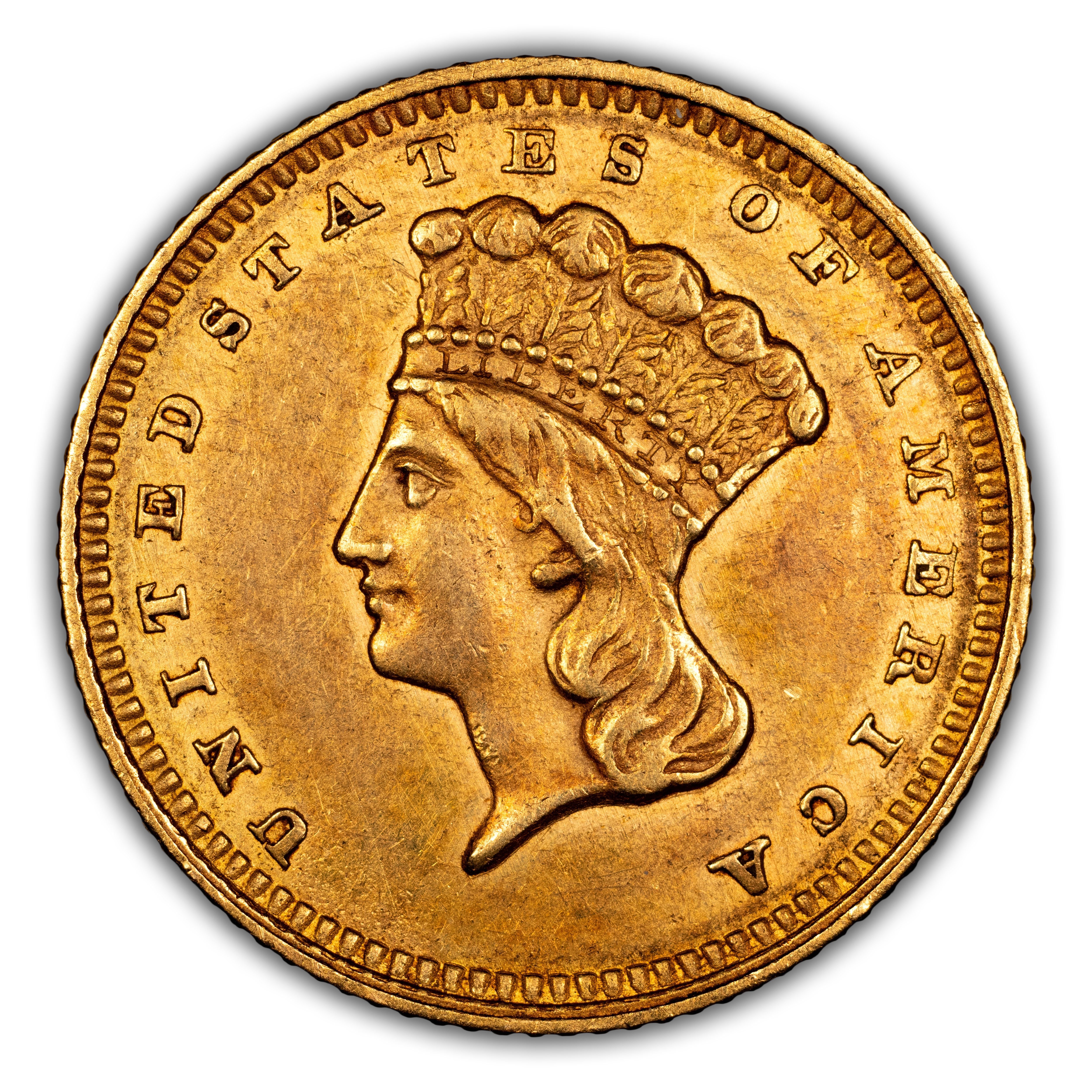1862 G$1 Doubled Die Obverse, FS-101 MS thumbnail 3