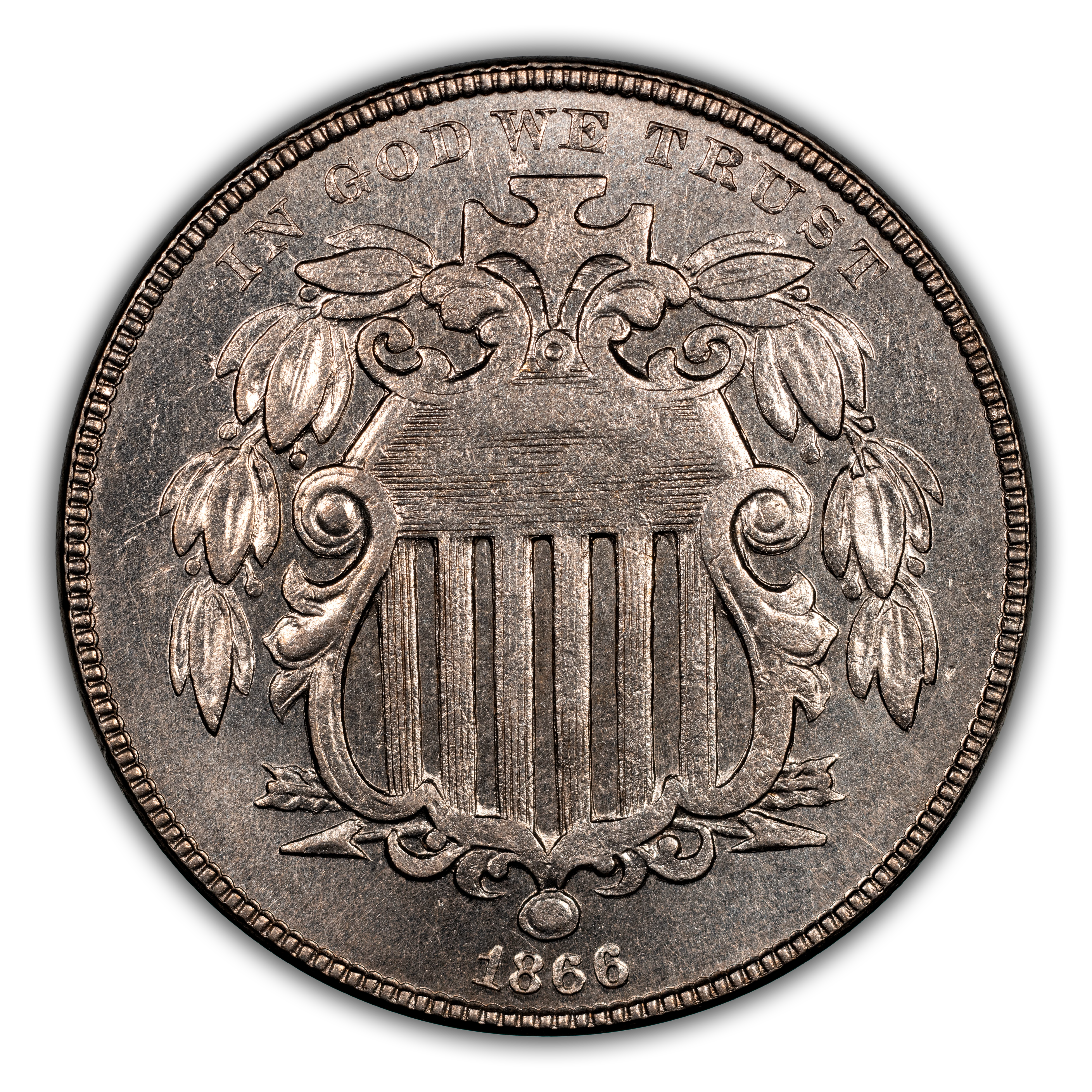 1866 5c Rays MS