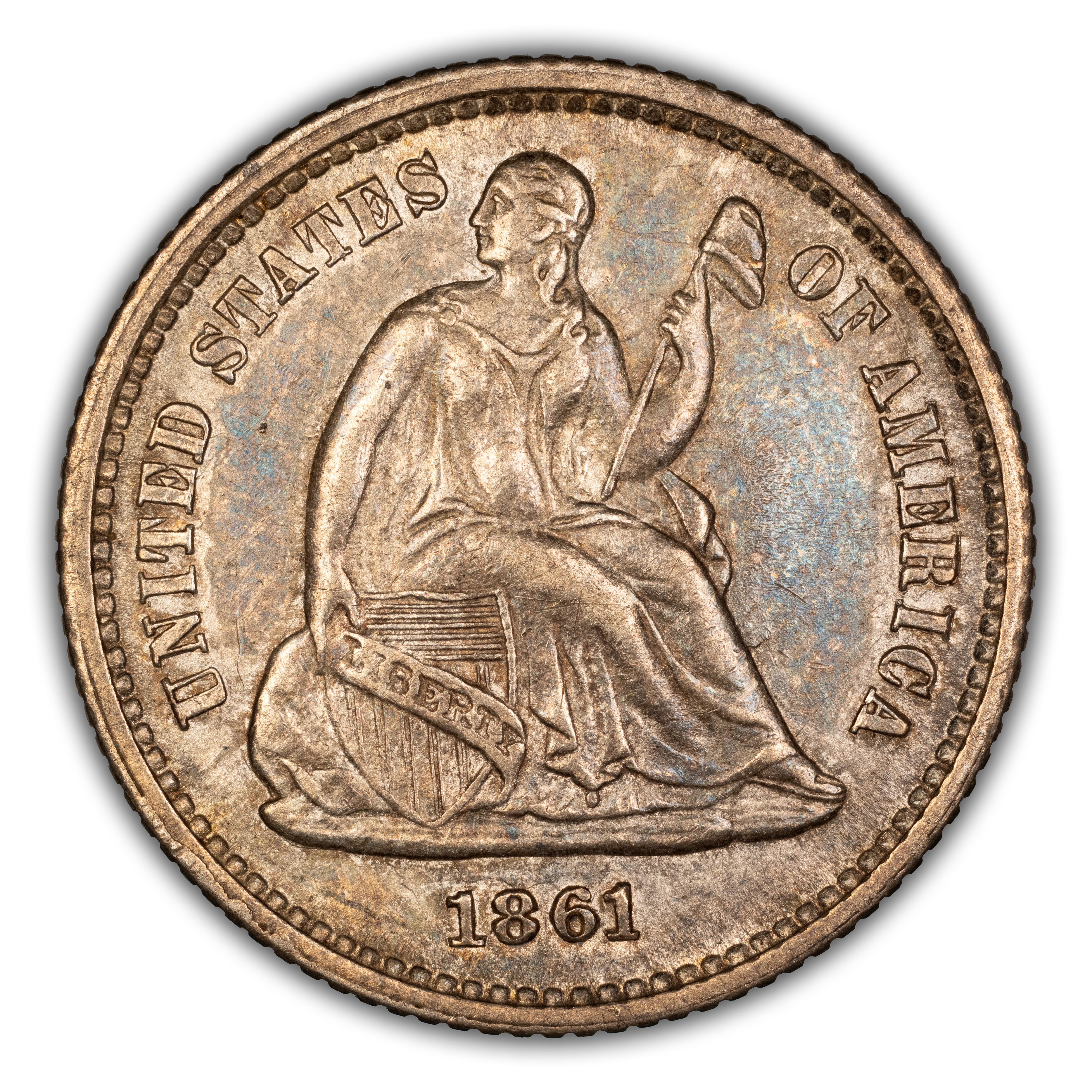 1861 '1/0' H10c  Overdate MS thumbnail 3