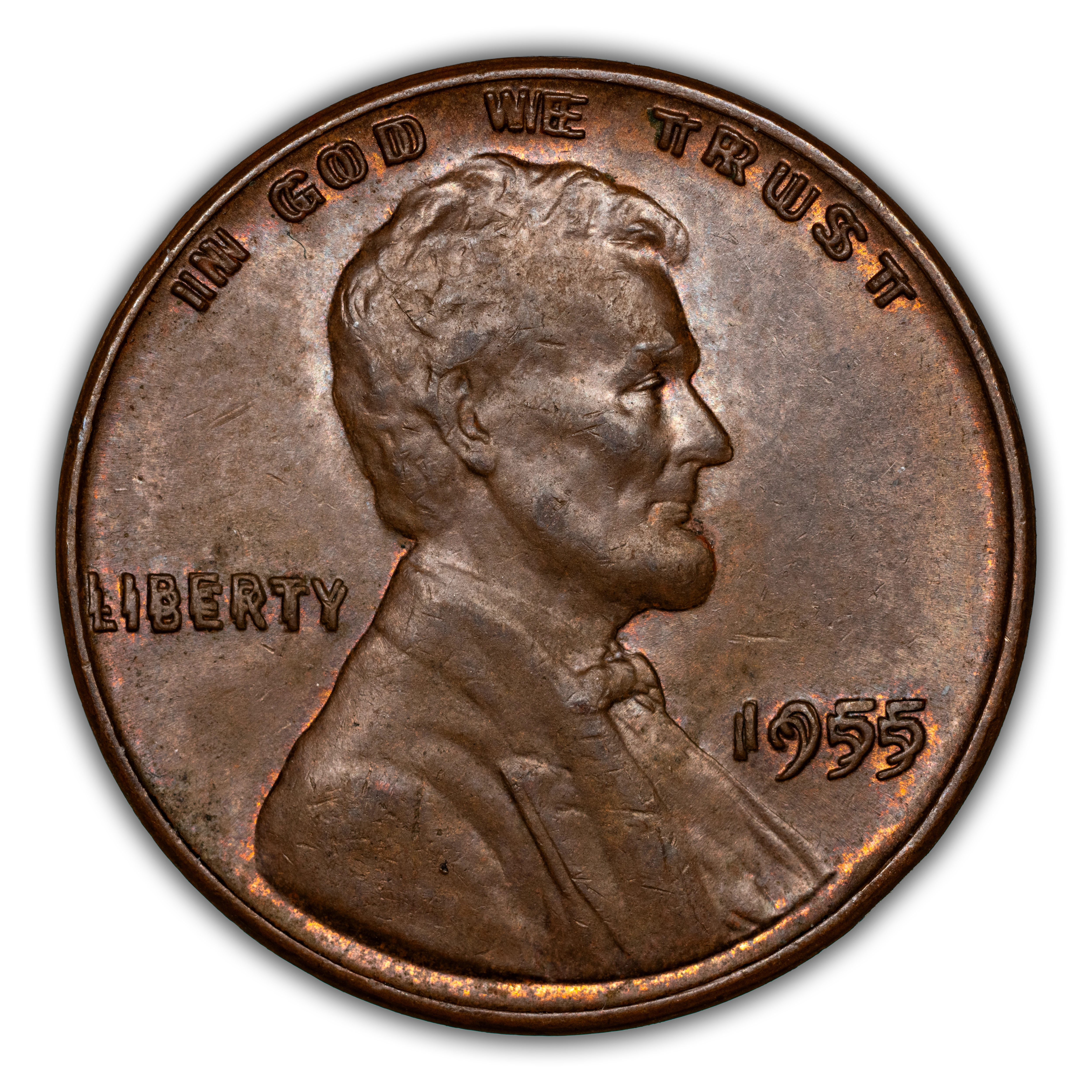1955 1c Doubled Die Obverse, FS-101 MS BN thumbnail 3