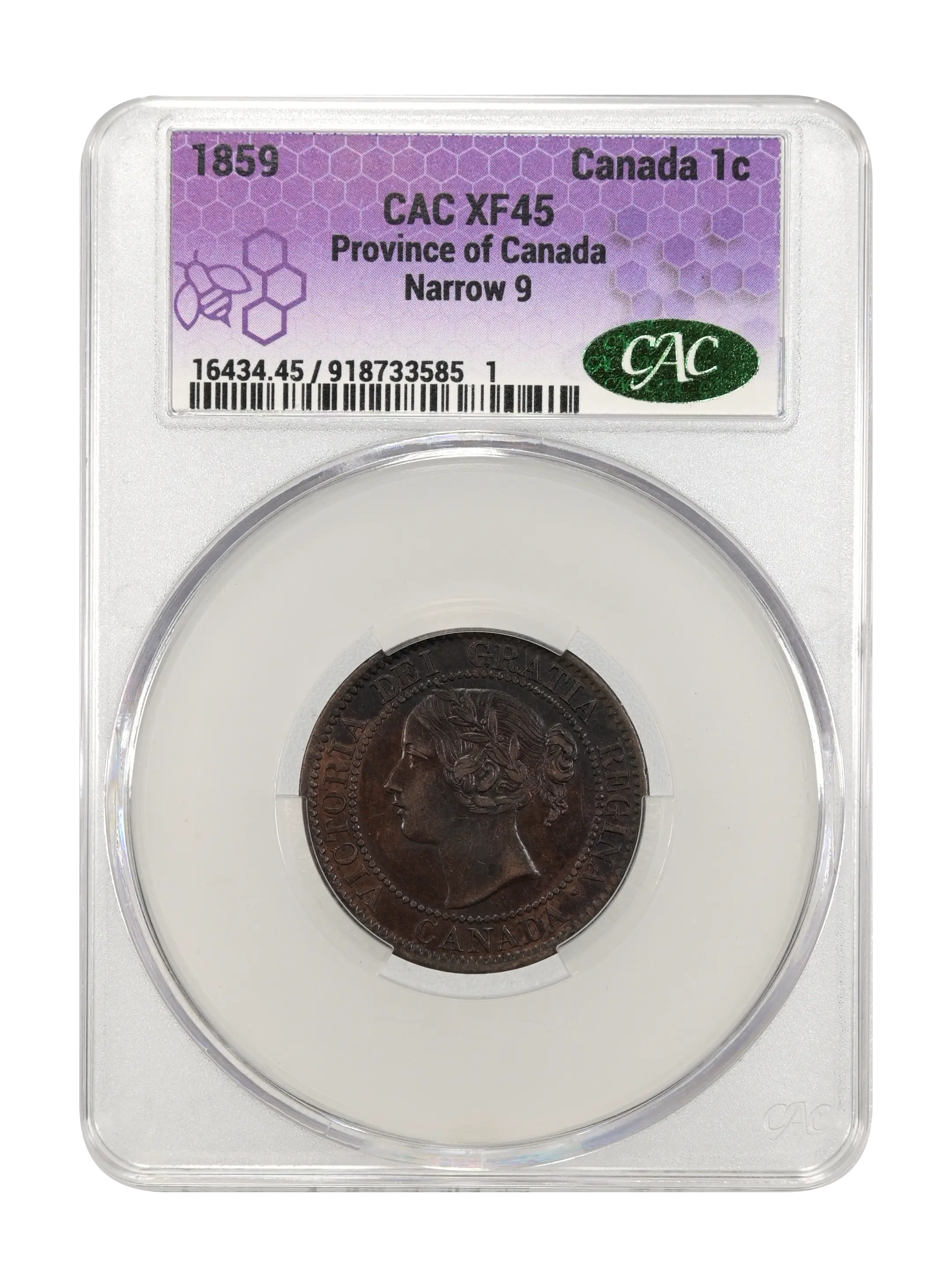 1859 1c Province of Canada, Narrow 9             MS BN thumbnail 5