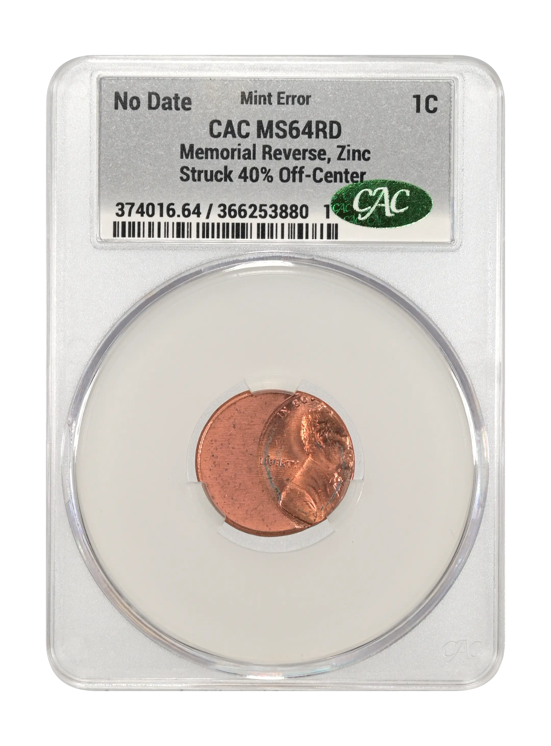 Lincoln Cent 1c Memorial Reverse, Zinc, 1982-2008 MS RD [Type] thumbnail 18