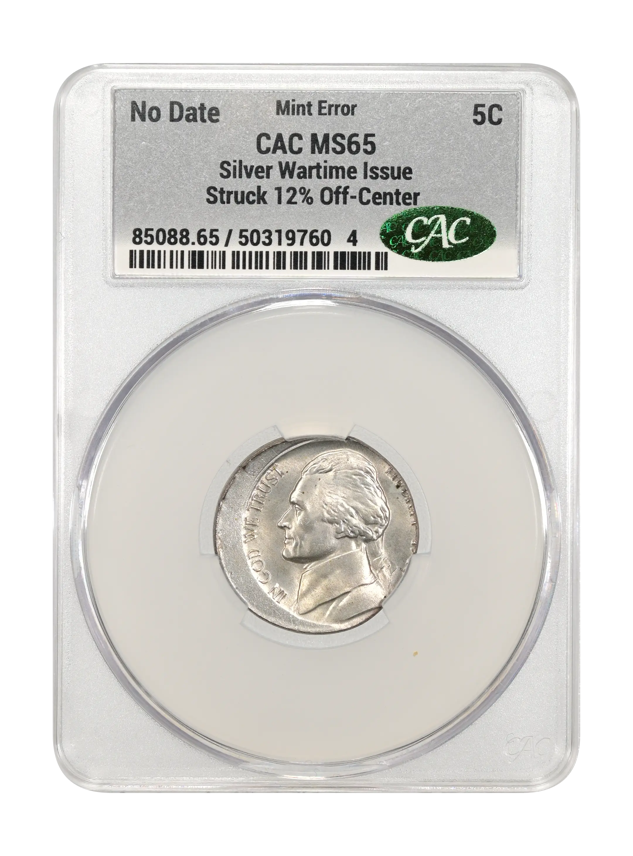 Jefferson Nickel 5c Silver War Issues, 1942-1945 MS [Type] thumbnail 5