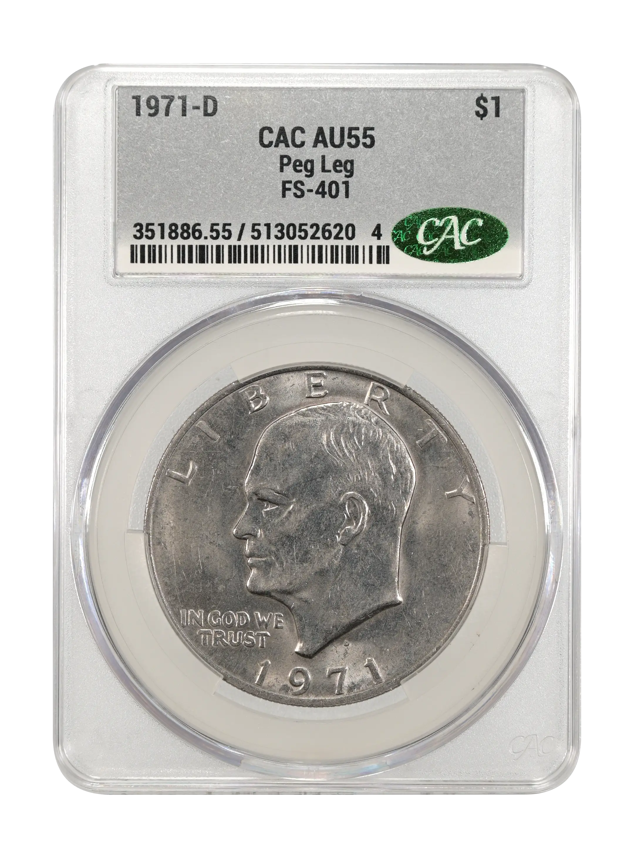 1971-D $1  Peg Leg, FS-401 MS thumbnail 4