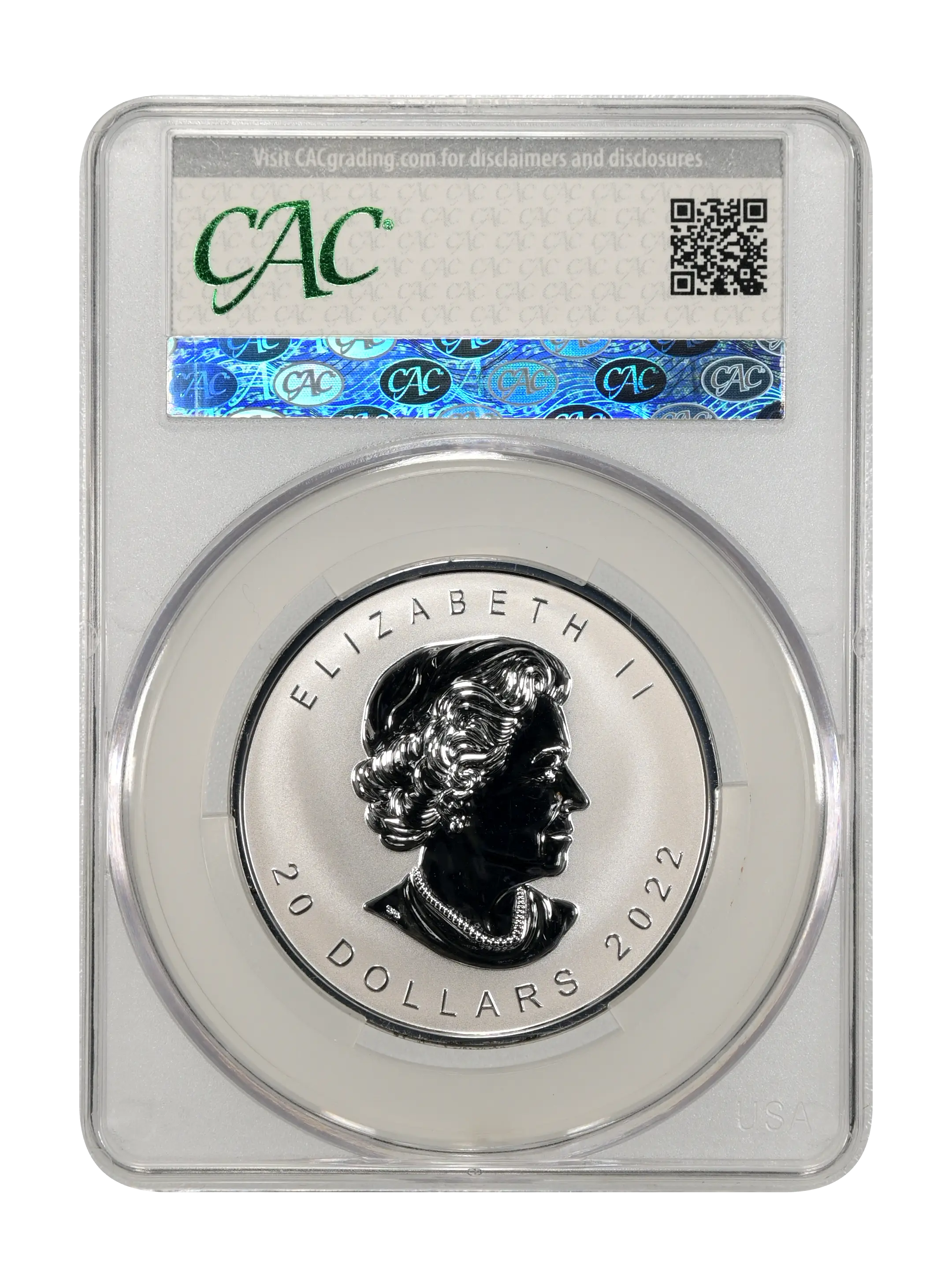 2022 S$20 1oz Silver, Maple Leaf, Ultra High Relief, Reverse Proof PR thumbnail 2