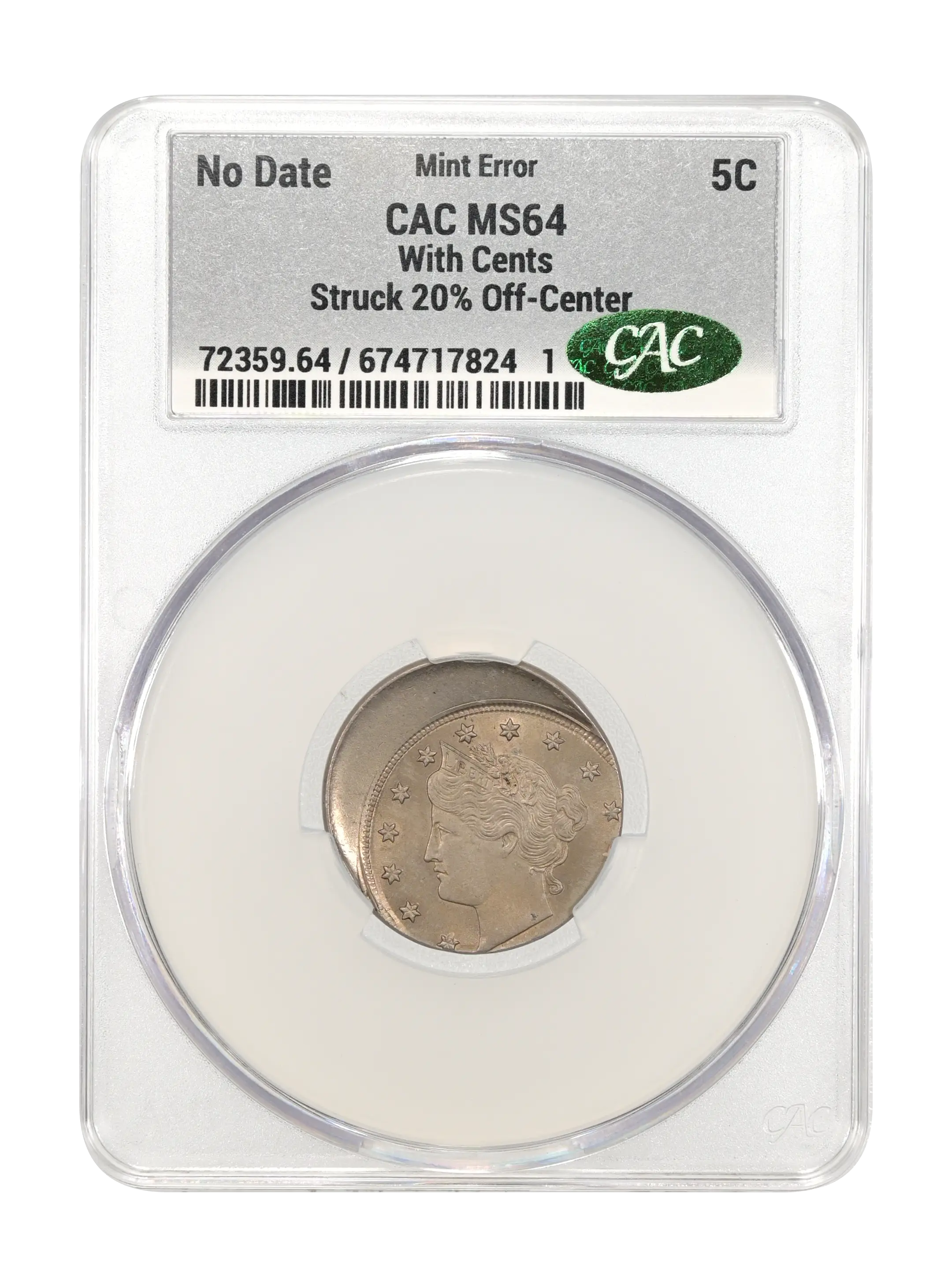 Liberty (V) Nickel 5c With Cents, 1883-1912 MS [Type] thumbnail 6