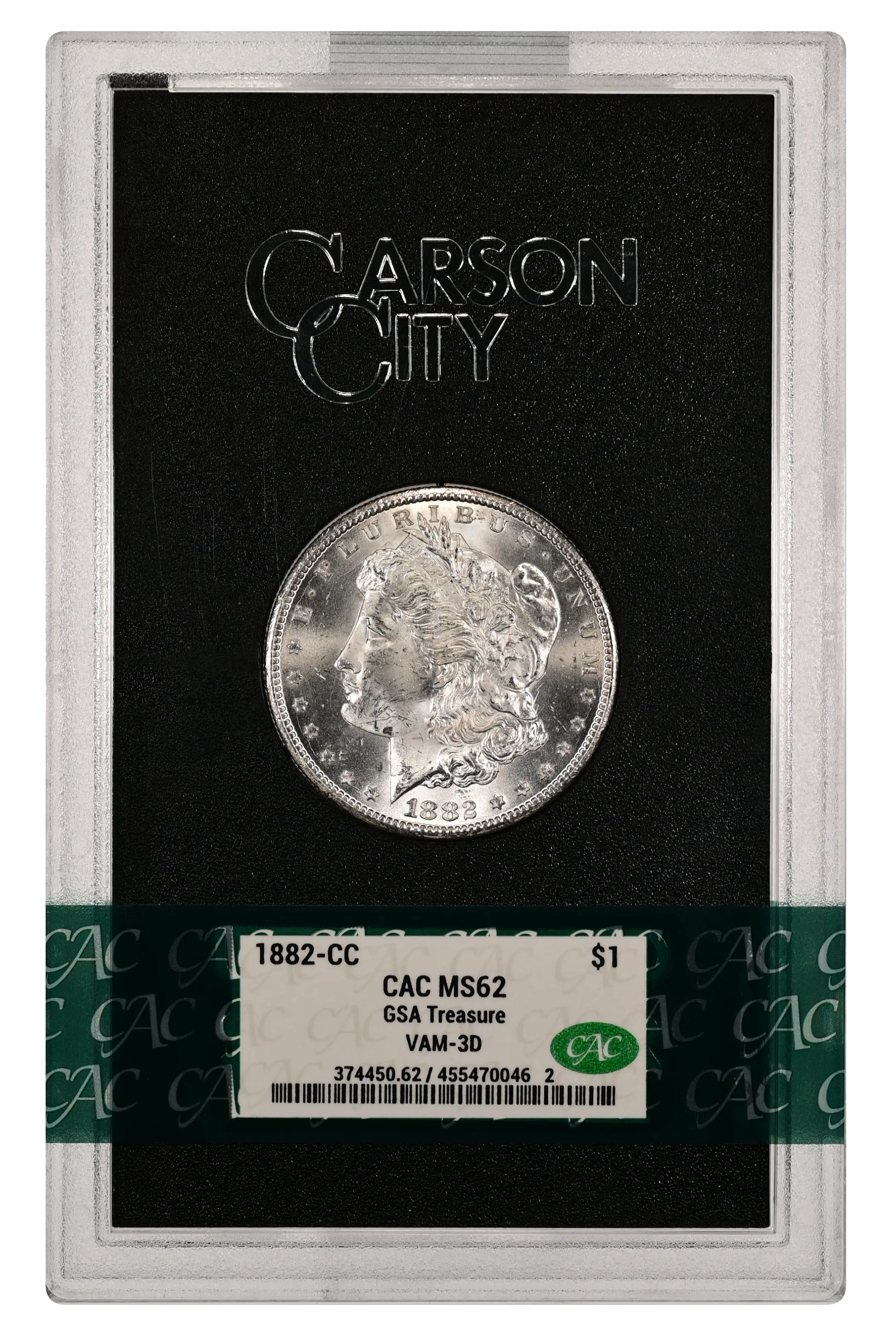 1882-CC $1  GSA Hoard, Die Break Cap & Band, VAM-3D MS thumbnail 3