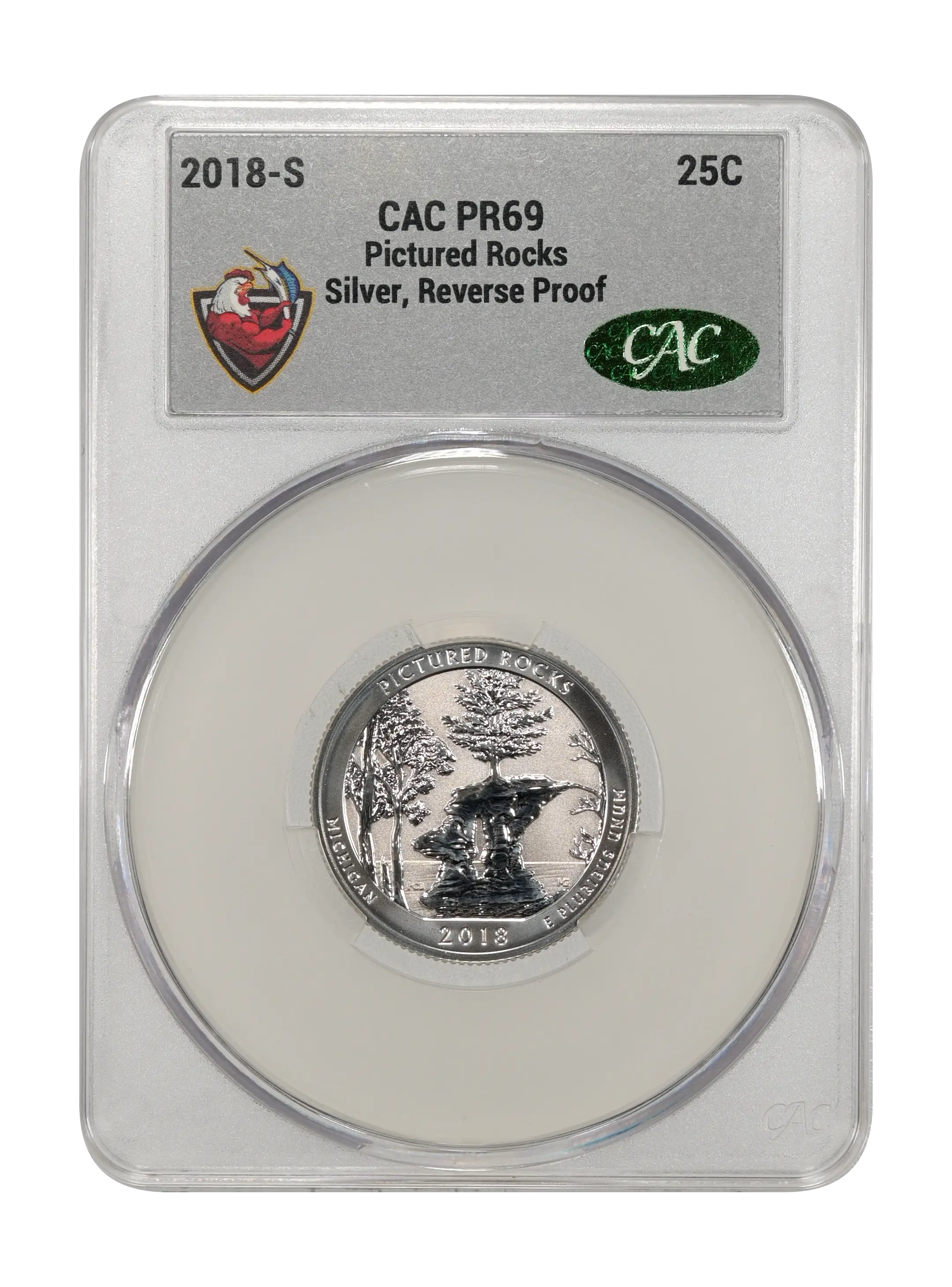 2018-S 25c Pictured Rocks, Silver, Reverse Proof PR thumbnail 4