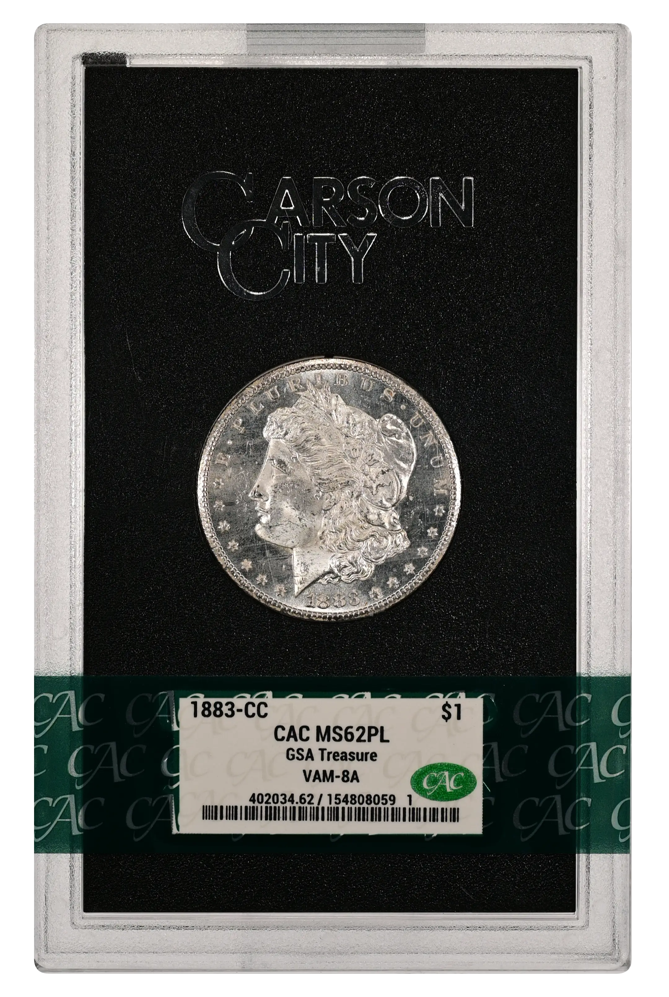 1883-CC $1  GSA Hoard, Doubled Date, Clashed Die, VAM-8A MS PL thumbnail 3