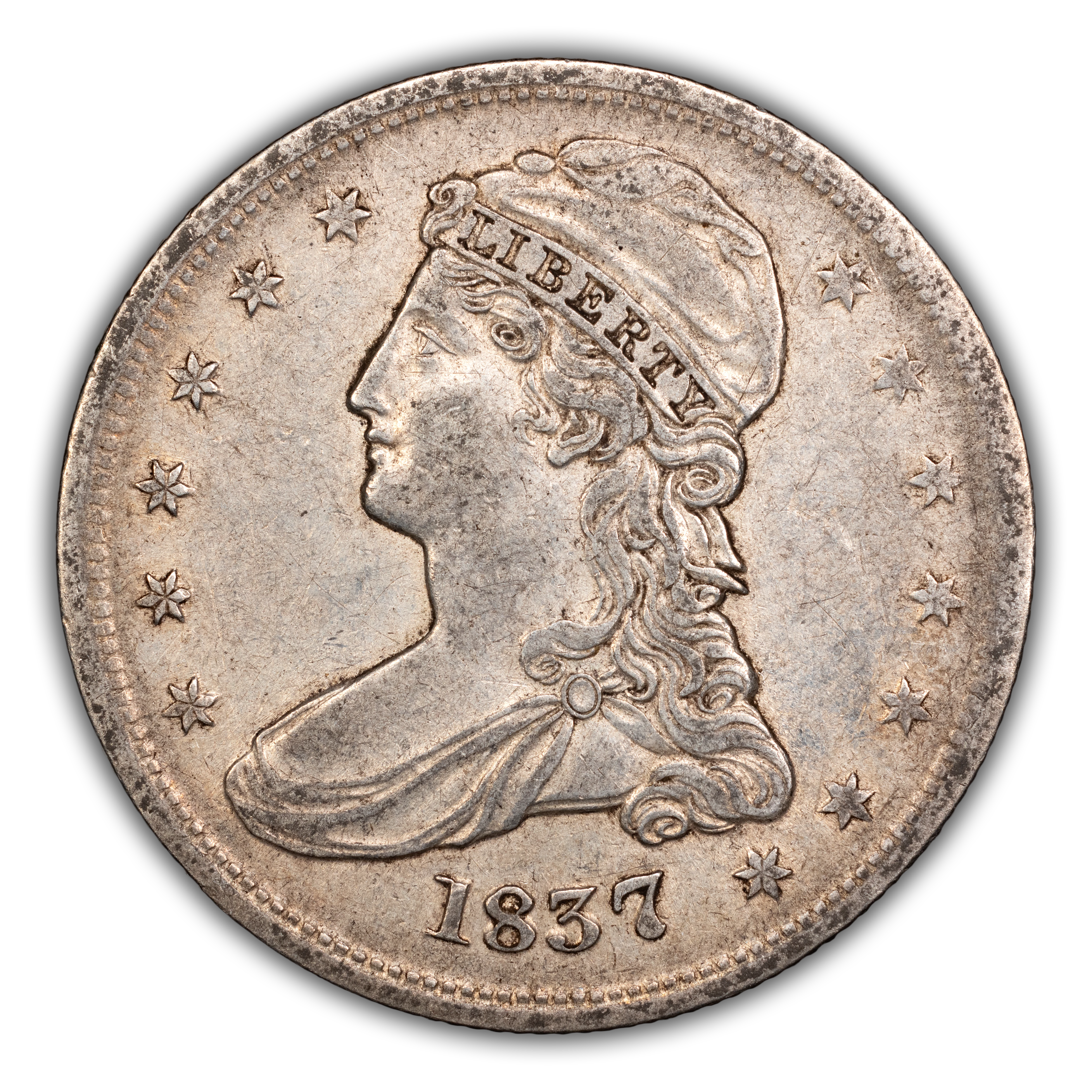 1837 50c Reeded Edge, GR-1 MS thumbnail 2