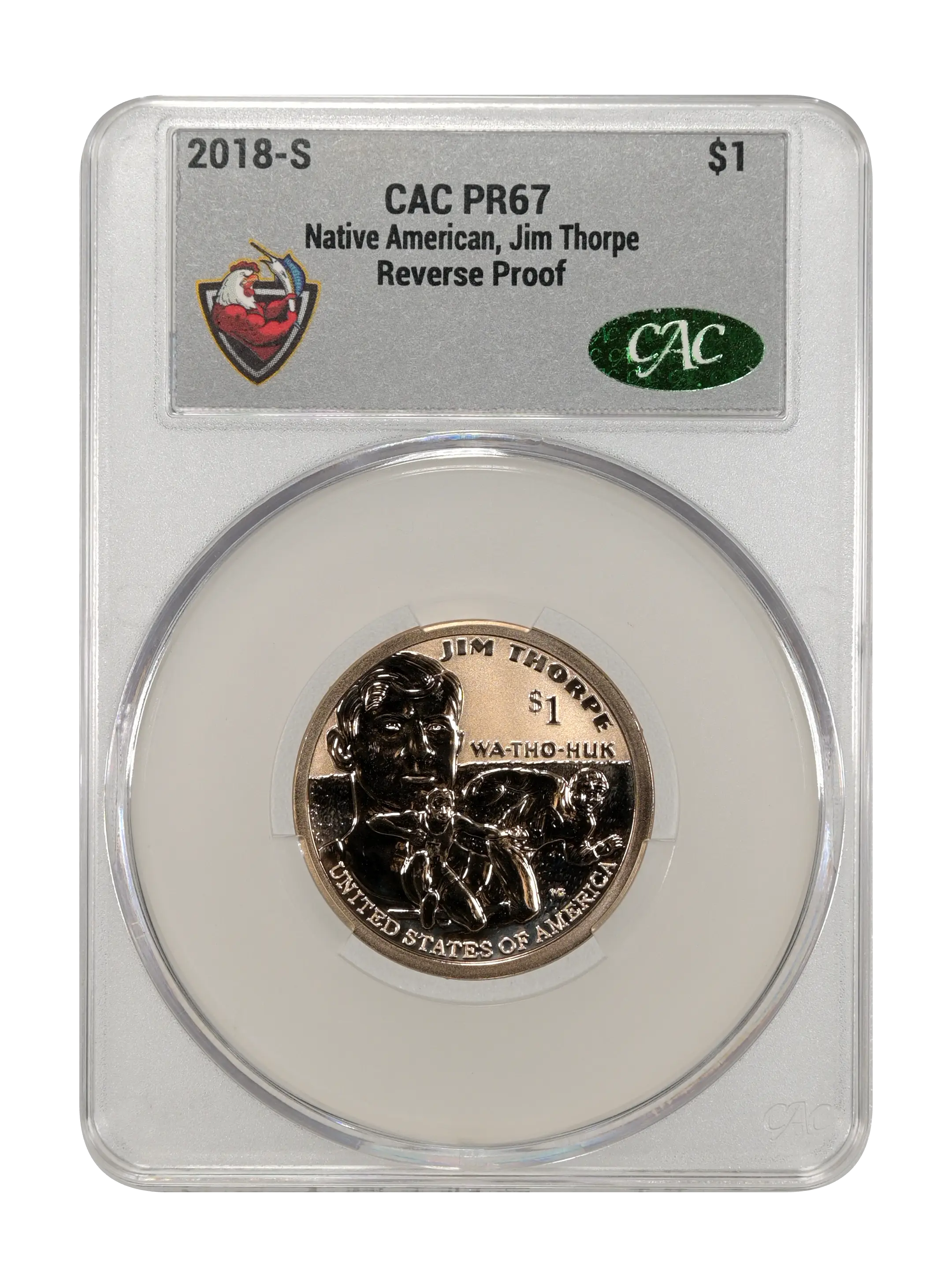 2018-S $1  Native American, Jim Thorpe, Reverse Proof PR thumbnail 5