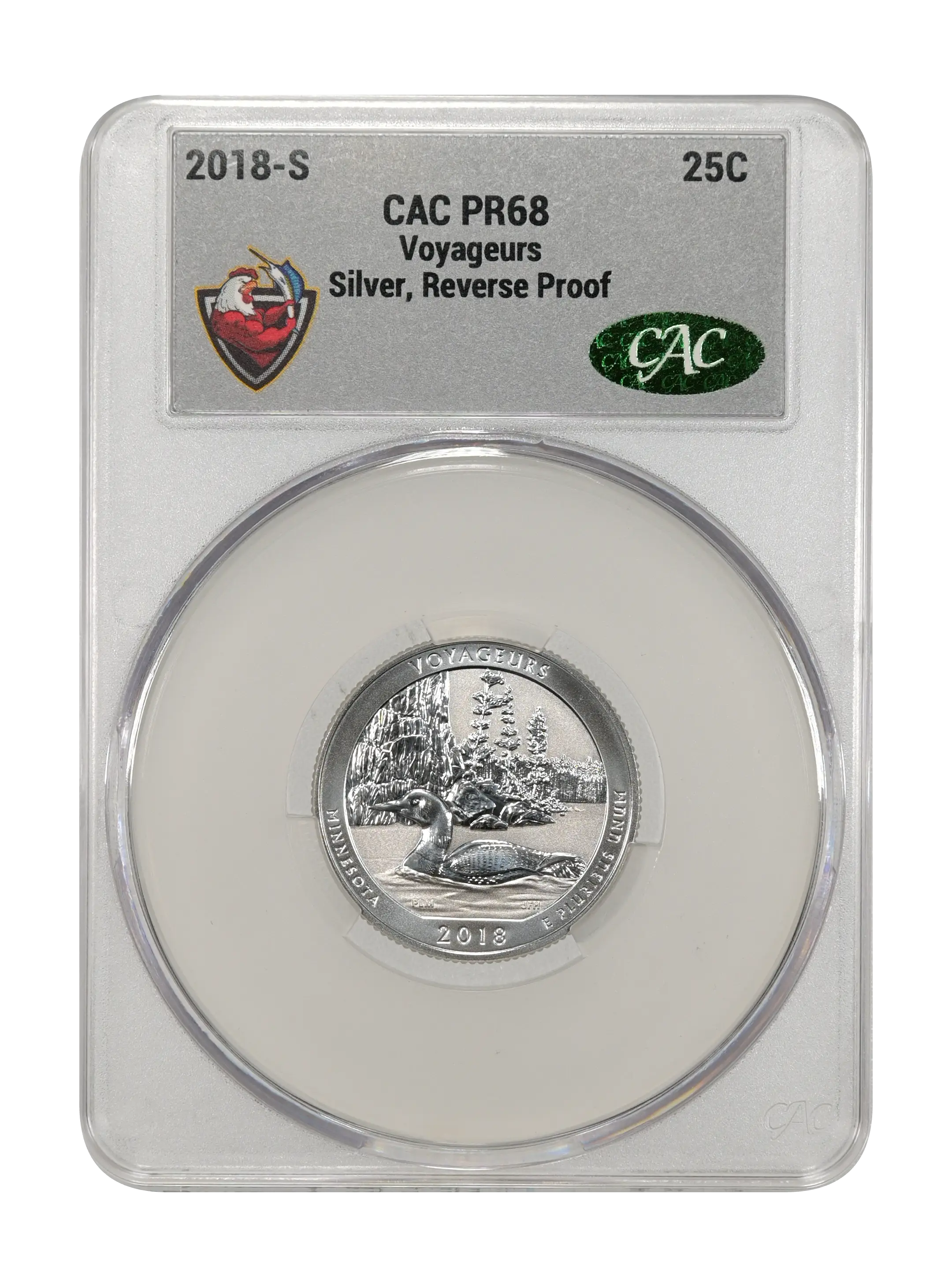 2018-S 25c Voyageurs, Silver, Reverse Proof PR thumbnail 4