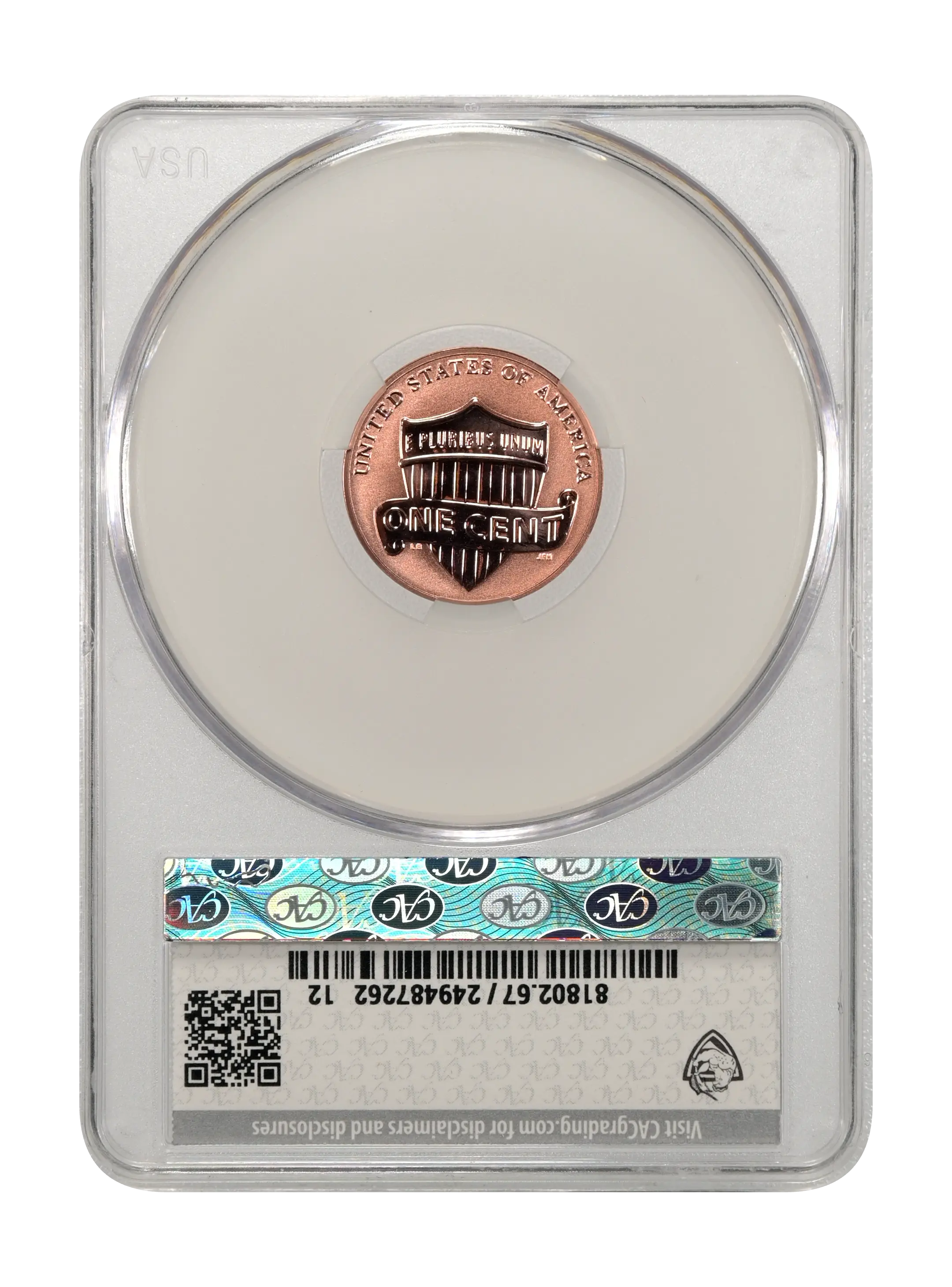 2018-S 1c Shield, Reverse Proof PR RD thumbnail 15