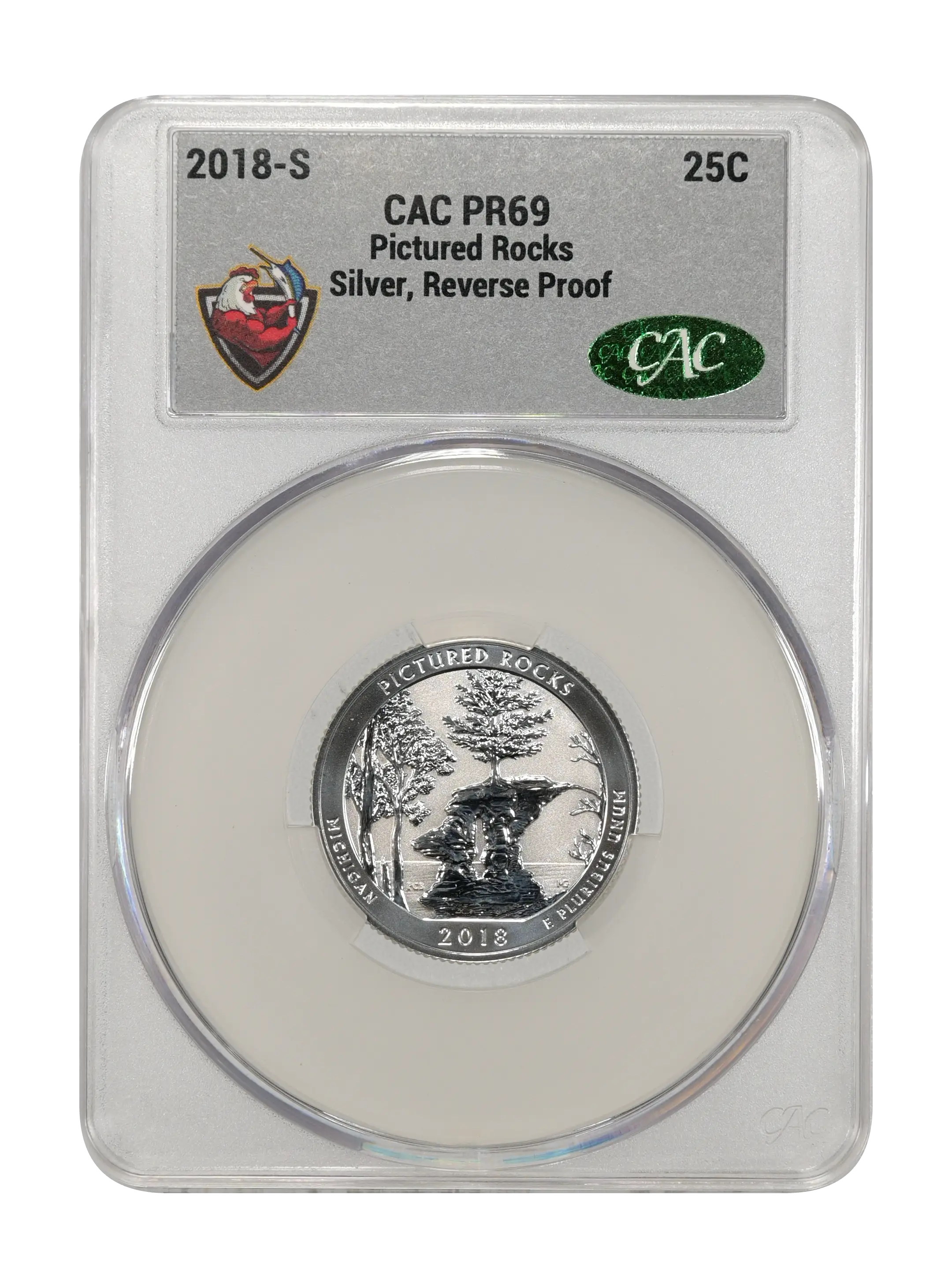 2018-S 25c Pictured Rocks, Silver, Reverse Proof PR thumbnail 5