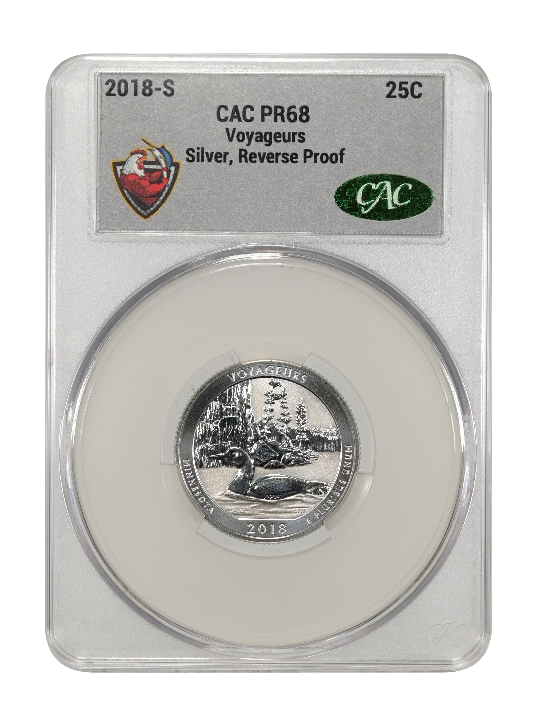 2018-S 25c Voyageurs, Silver, Reverse Proof PR thumbnail 5