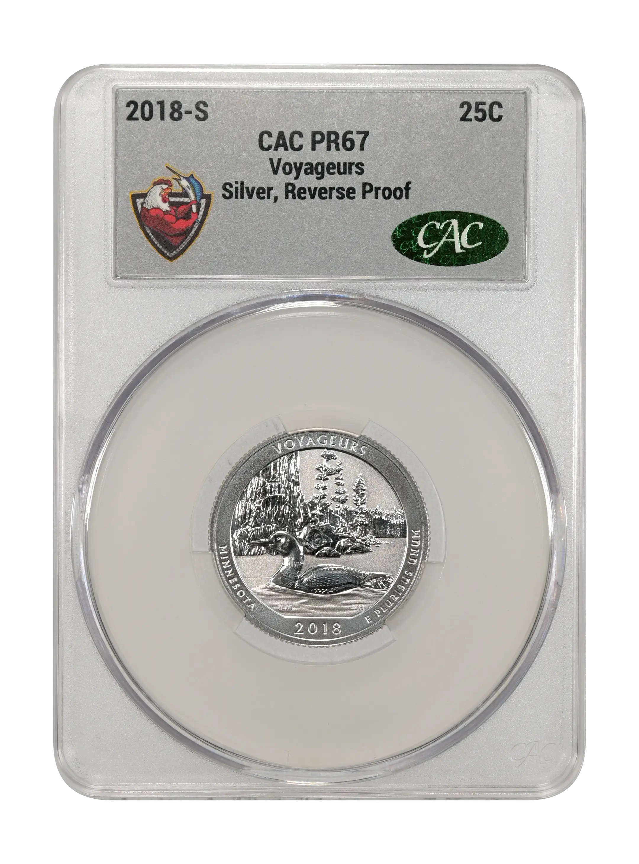 2018-S 25c Voyageurs, Silver, Reverse Proof PR thumbnail 6