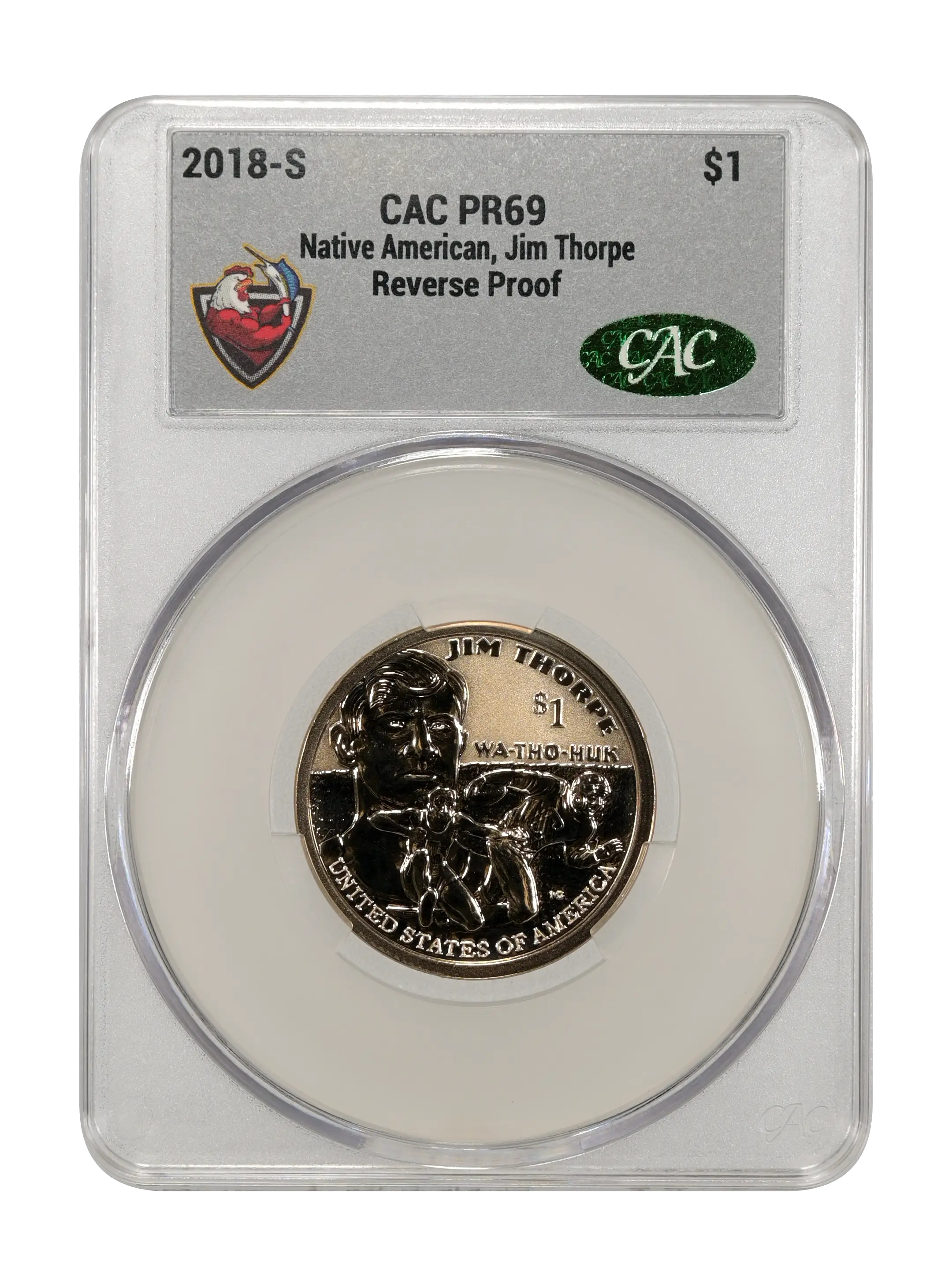 2018-S $1  Native American, Jim Thorpe, Reverse Proof PR thumbnail 6
