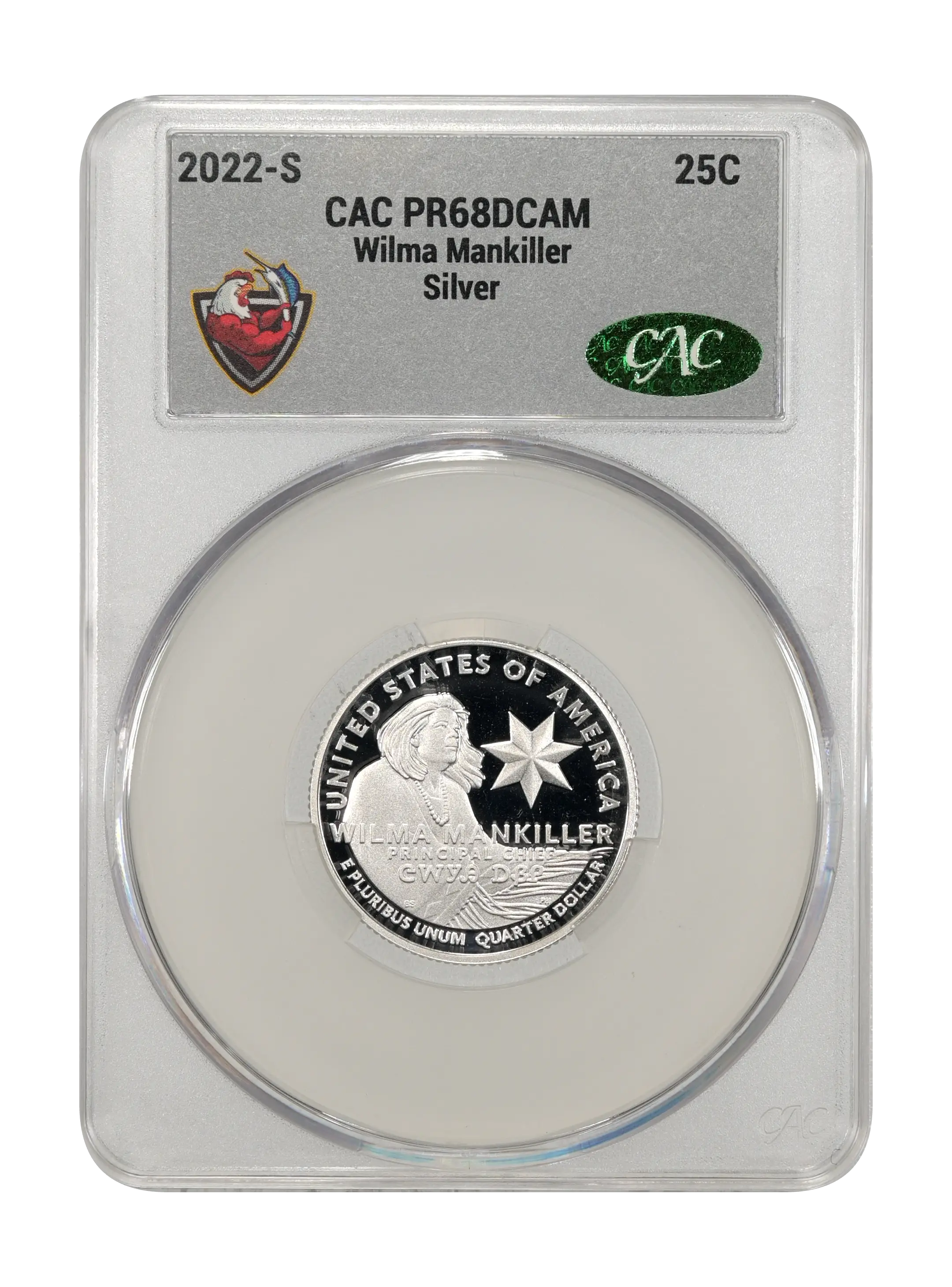 2022-S 25c Wilma Mankiller, Silver PR DCAM thumbnail 2