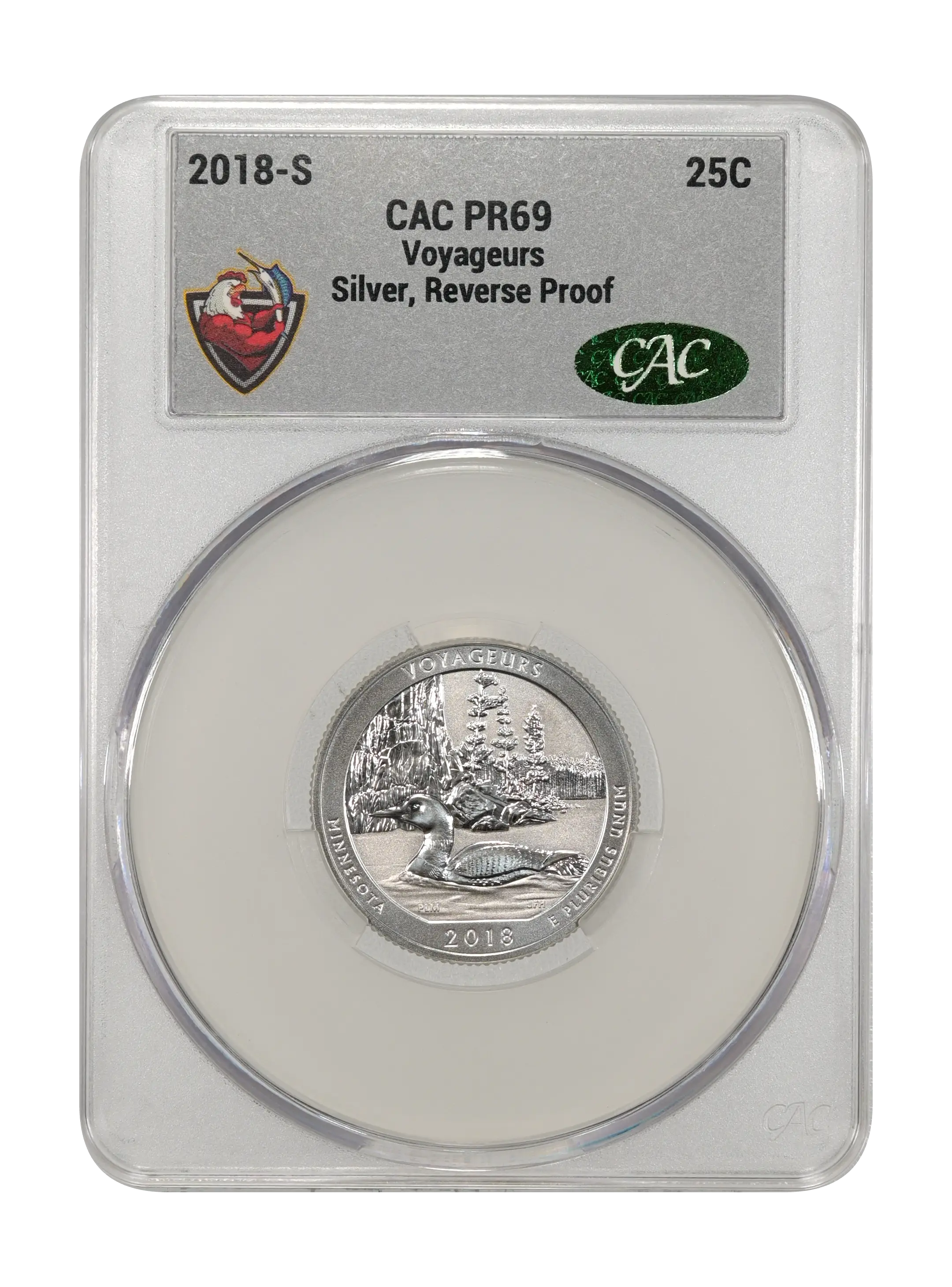 2018-S 25c Voyageurs, Silver, Reverse Proof PR thumbnail 7