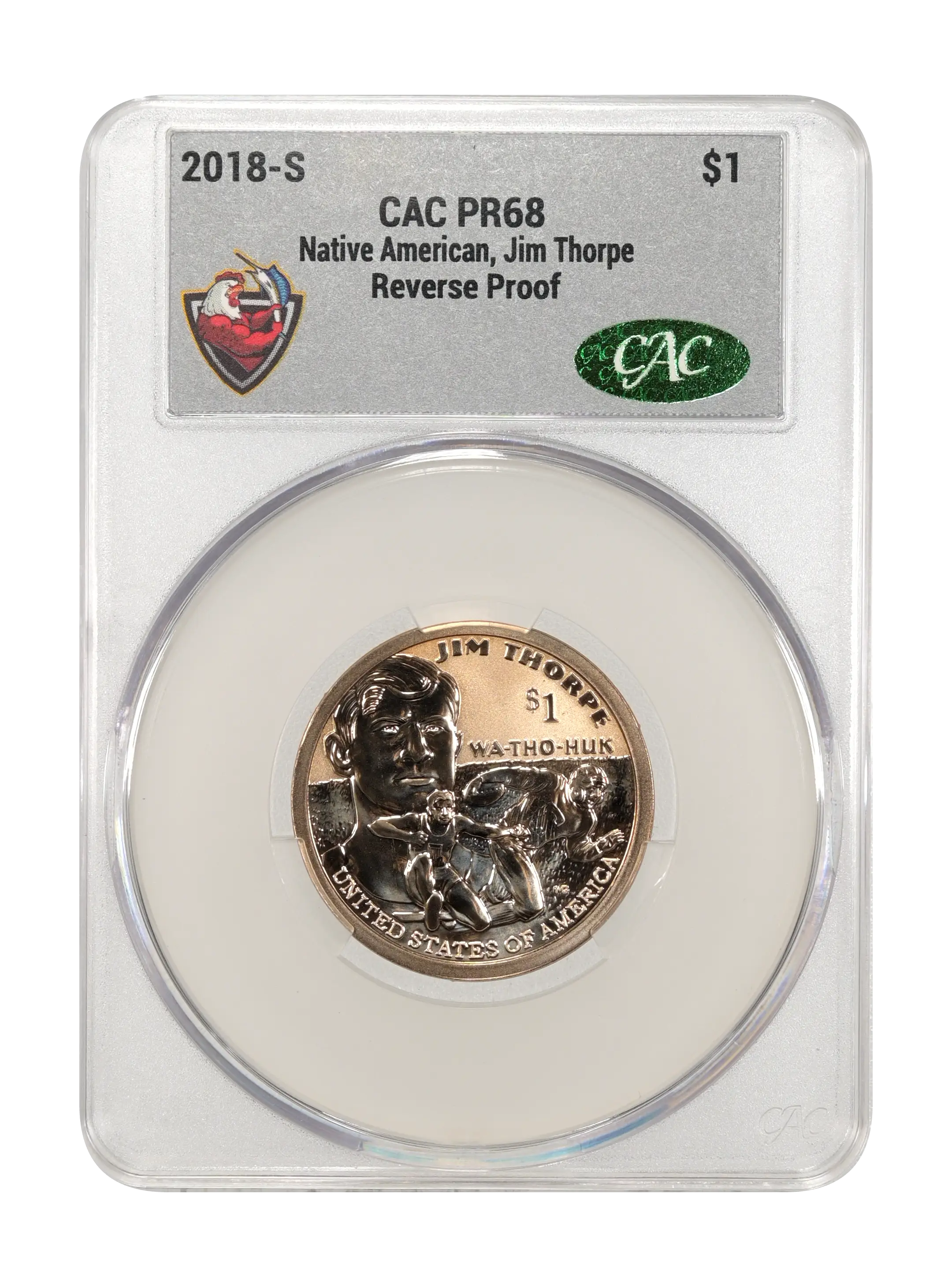 2018-S $1  Native American, Jim Thorpe, Reverse Proof PR thumbnail 7