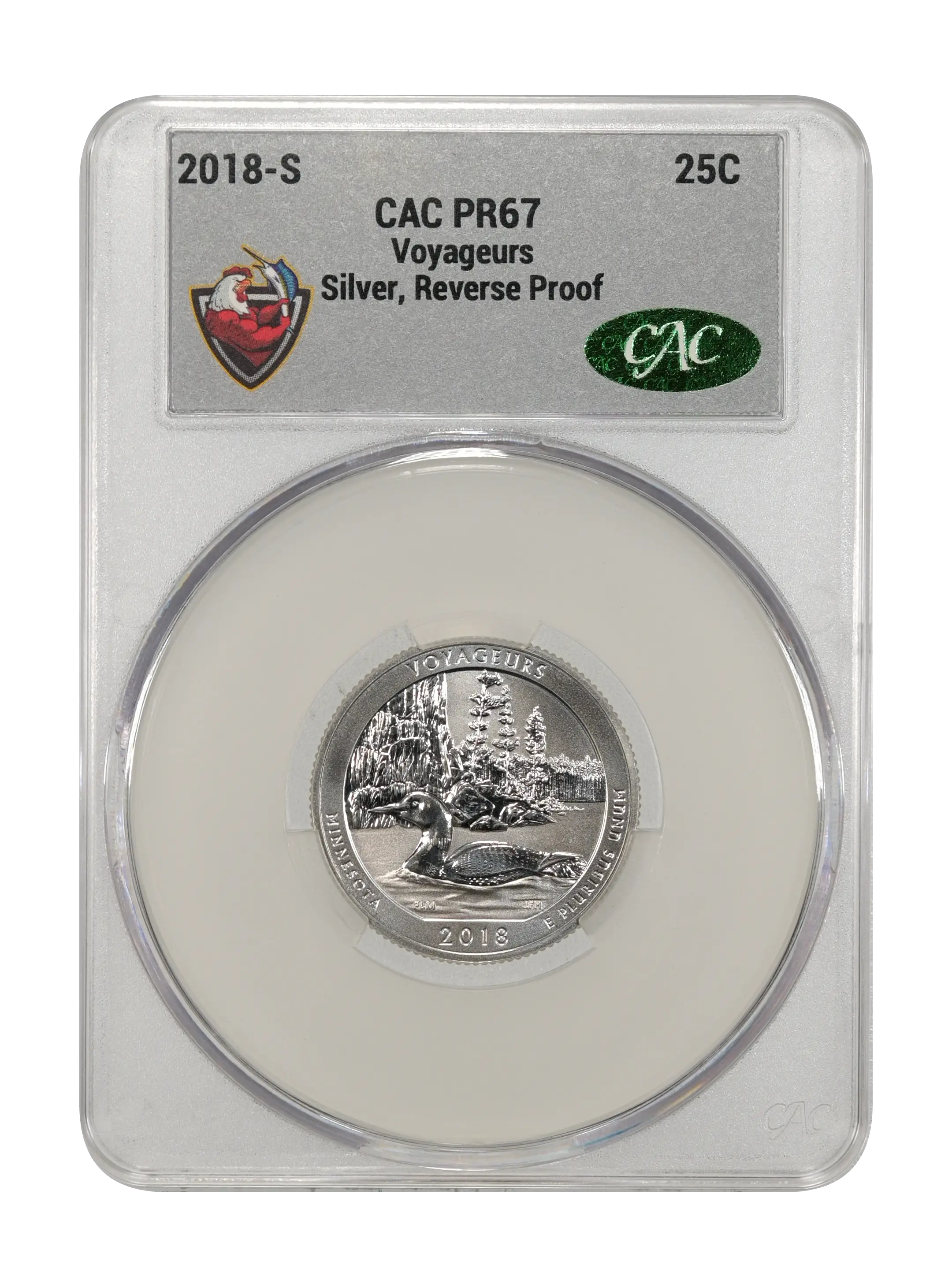 2018-S 25c Voyageurs, Silver, Reverse Proof PR thumbnail 8