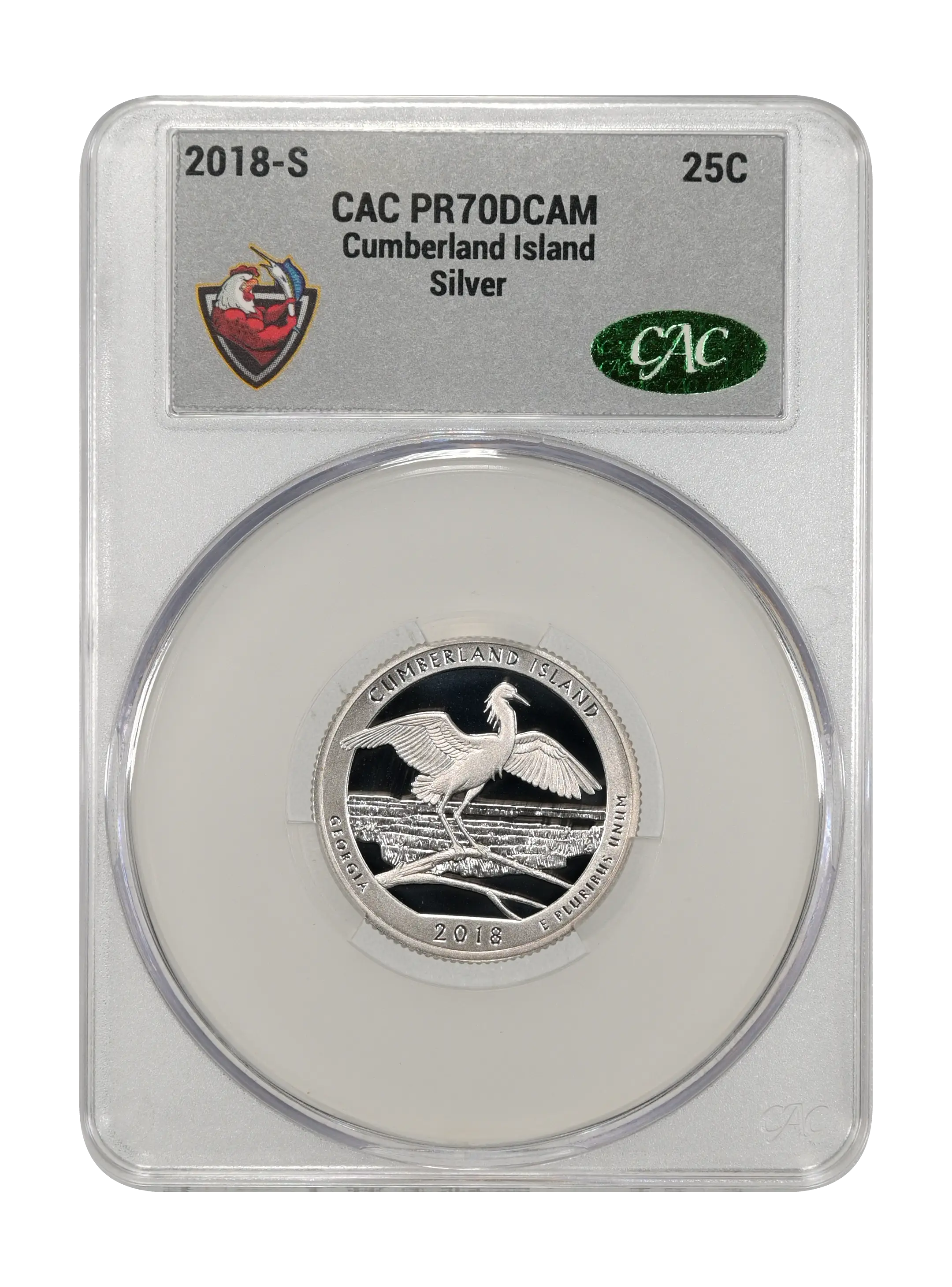2018-S 25c Cumberland, Silver PR DCAM thumbnail 6